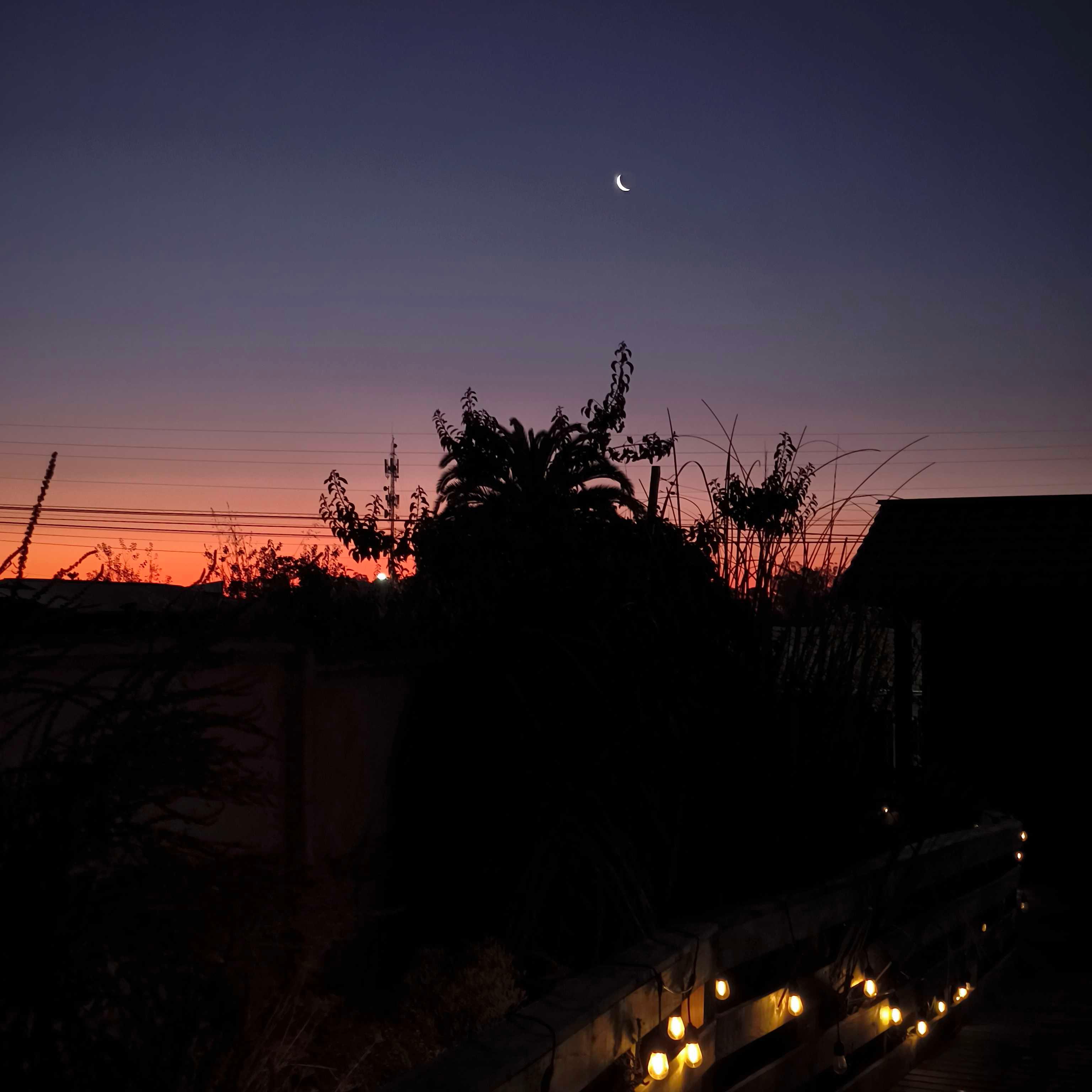 The Moon over Chanco, Chile — waxing crescent, Lunar Day 4
