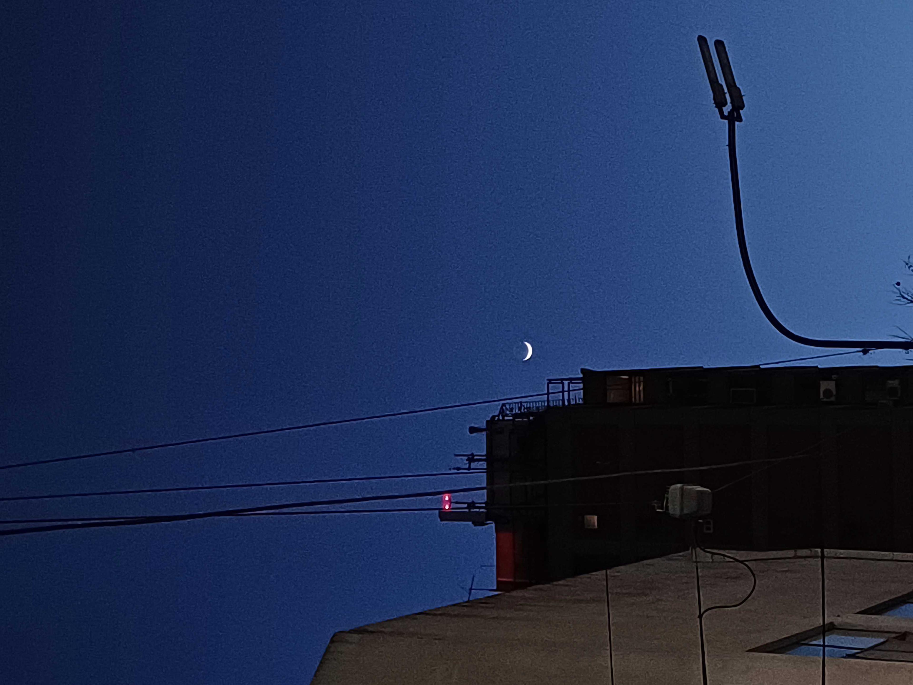 The Moon over Buenos Aires, Argentina — new moon, Lunar Day 1