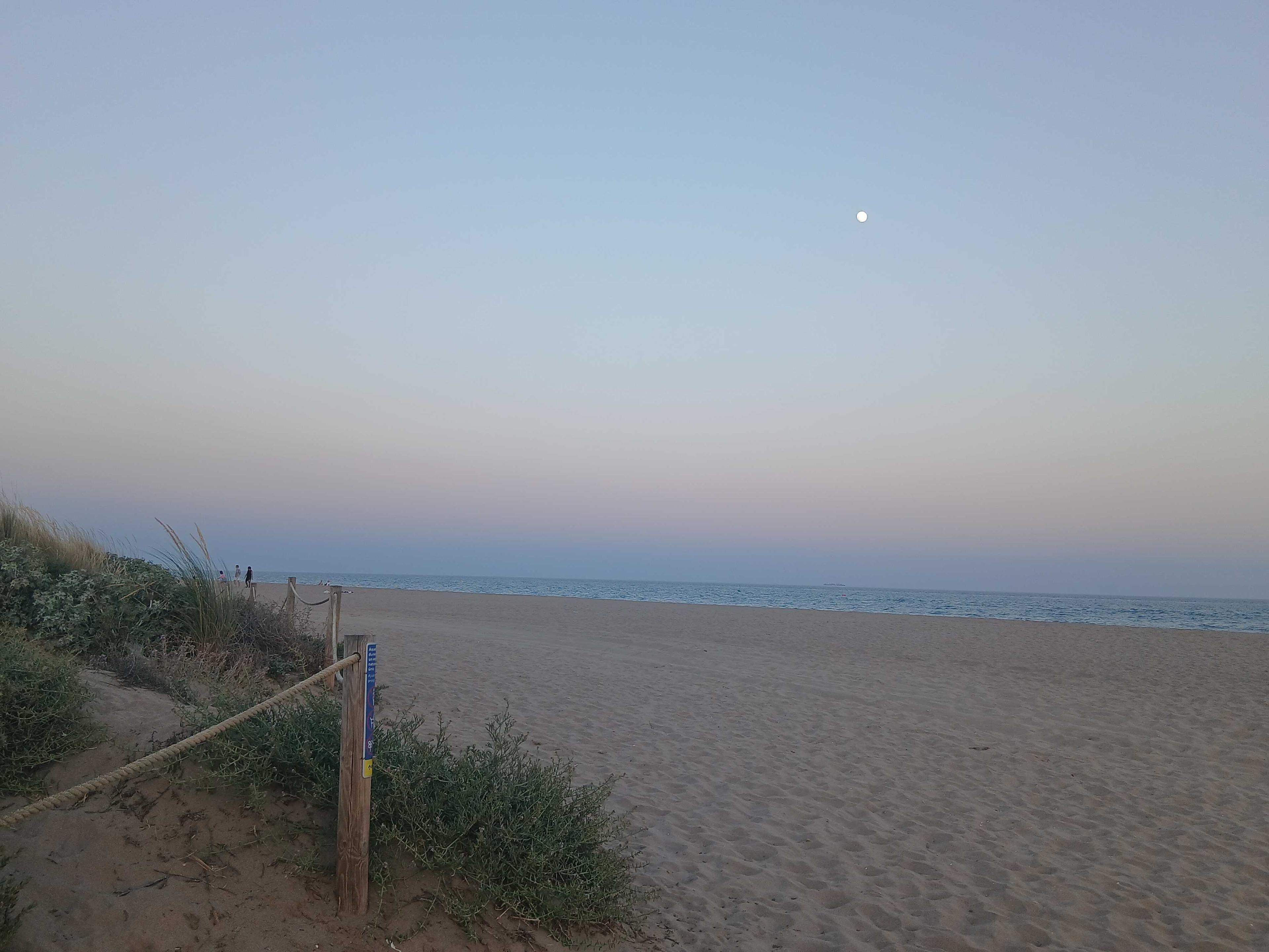 The Moon over Castelldefels, Spain — waxing gibbous, Lunar Day 13