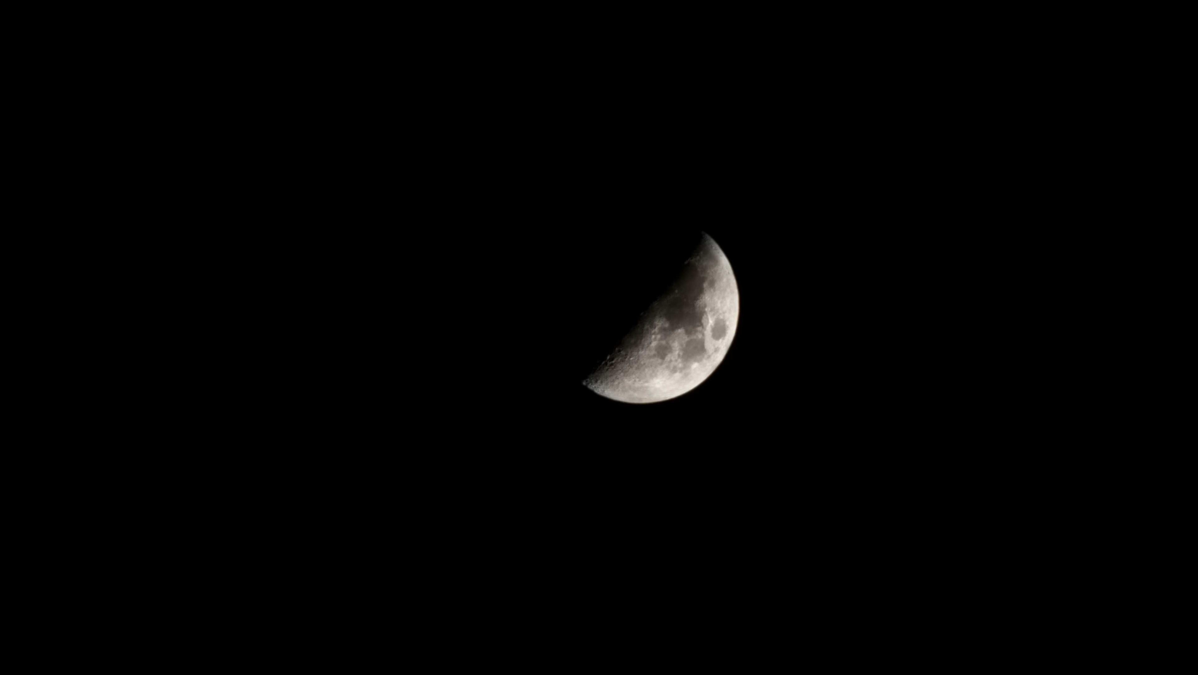The Moon over Cuartel V, Argentina — first quarter, Lunar Day 7