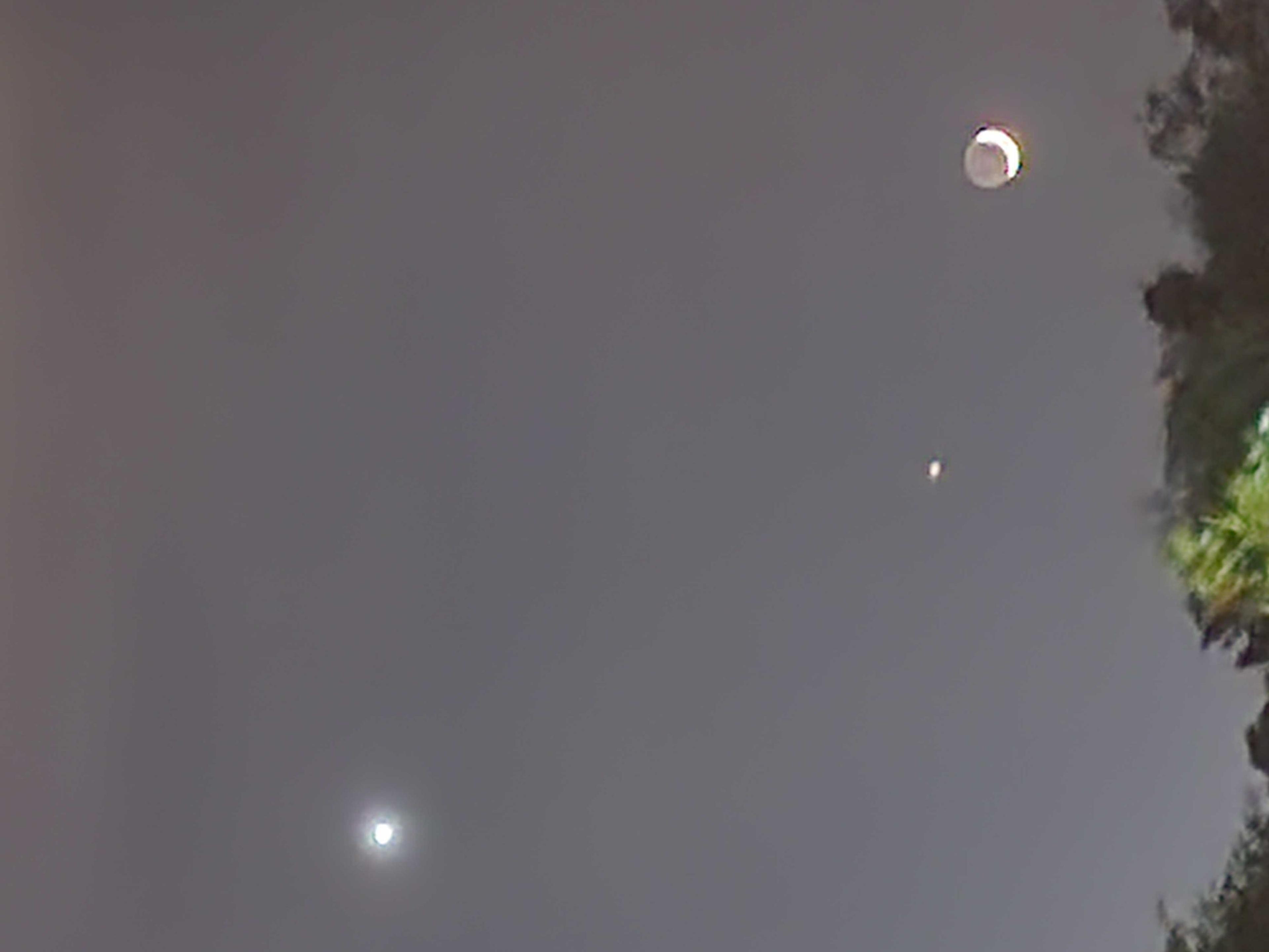 The Moon over Tucson, United States — waxing crescent, Lunar Day 3