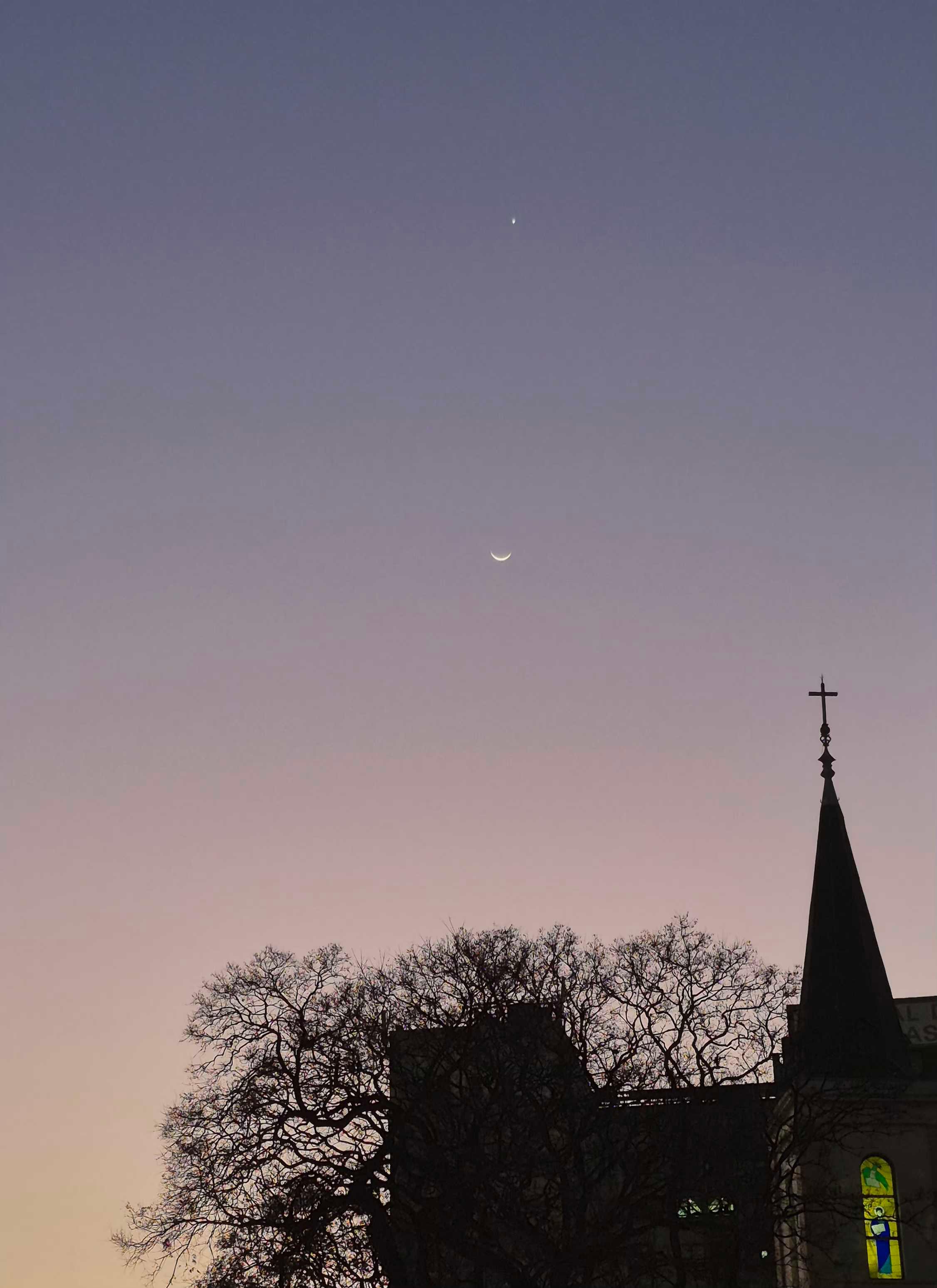 The Moon over Buenos Aires, Argentina — waxing crescent, Lunar Day 4