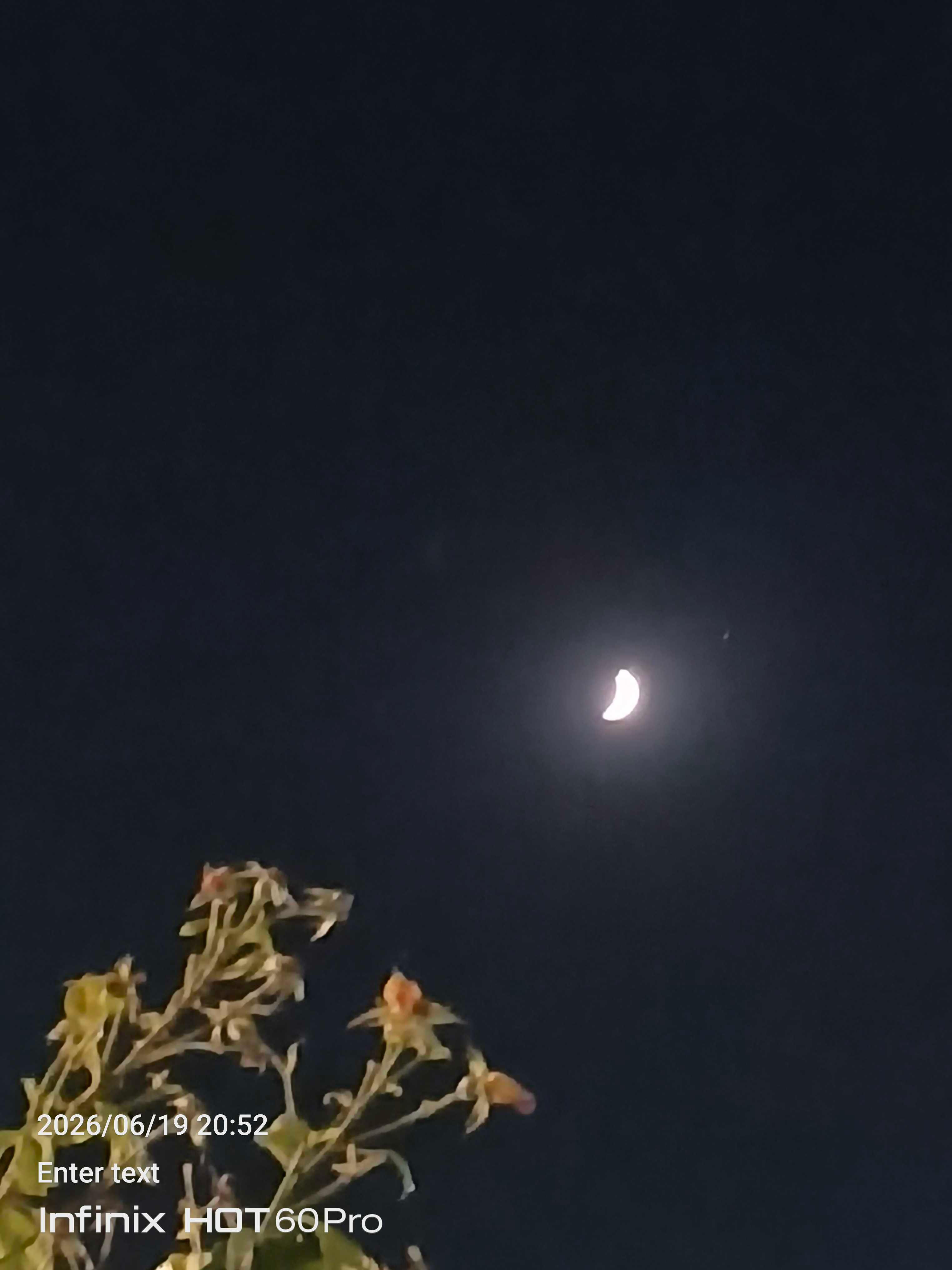 The Moon over Englewood, United States — first quarter, Lunar Day 8