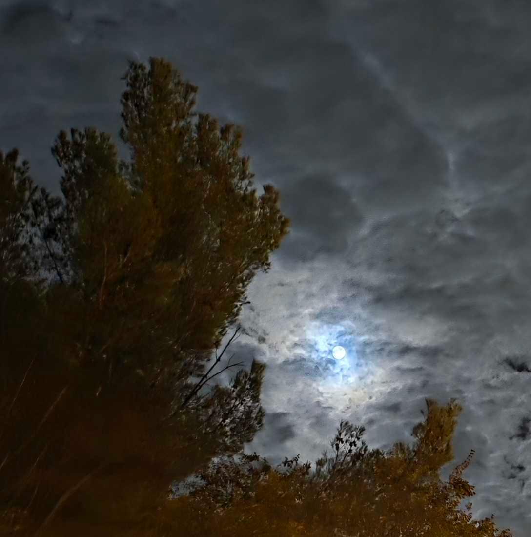 The Moon over Trieste, Italia — full moon, Lunar Day 17