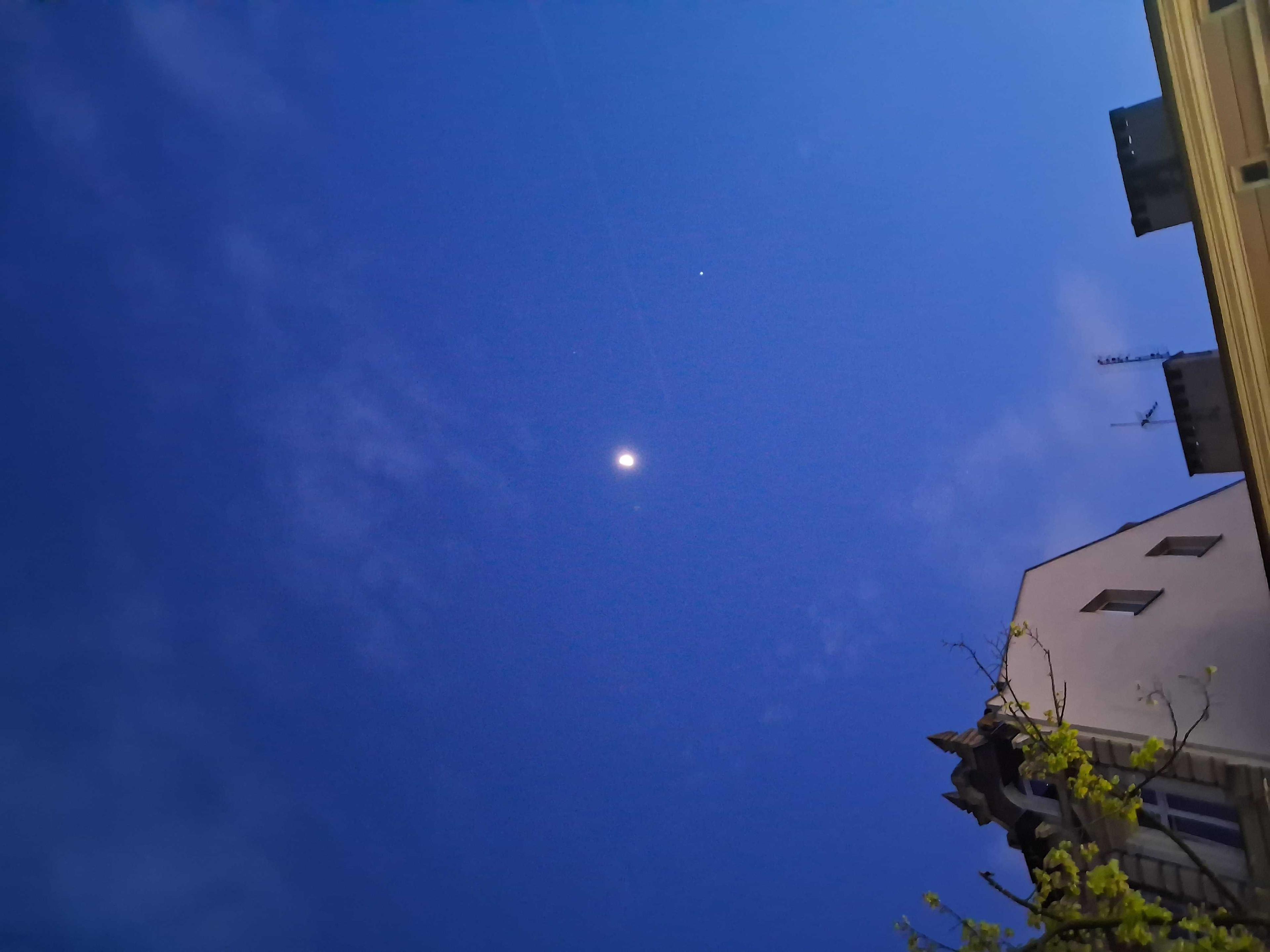 The Moon over Września, Poland — first quarter, Lunar Day 7