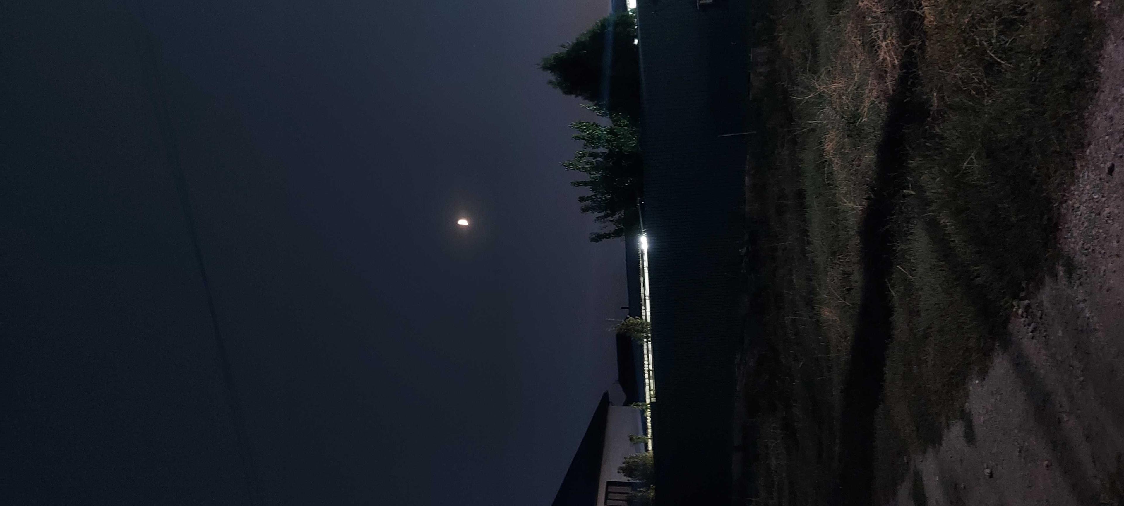 The Moon over Алматы, Казахстан — first quarter, Lunar Day 8
