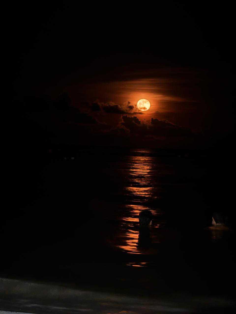 The Moon over Playa del Carmen, México — full moon, Lunar Day 16