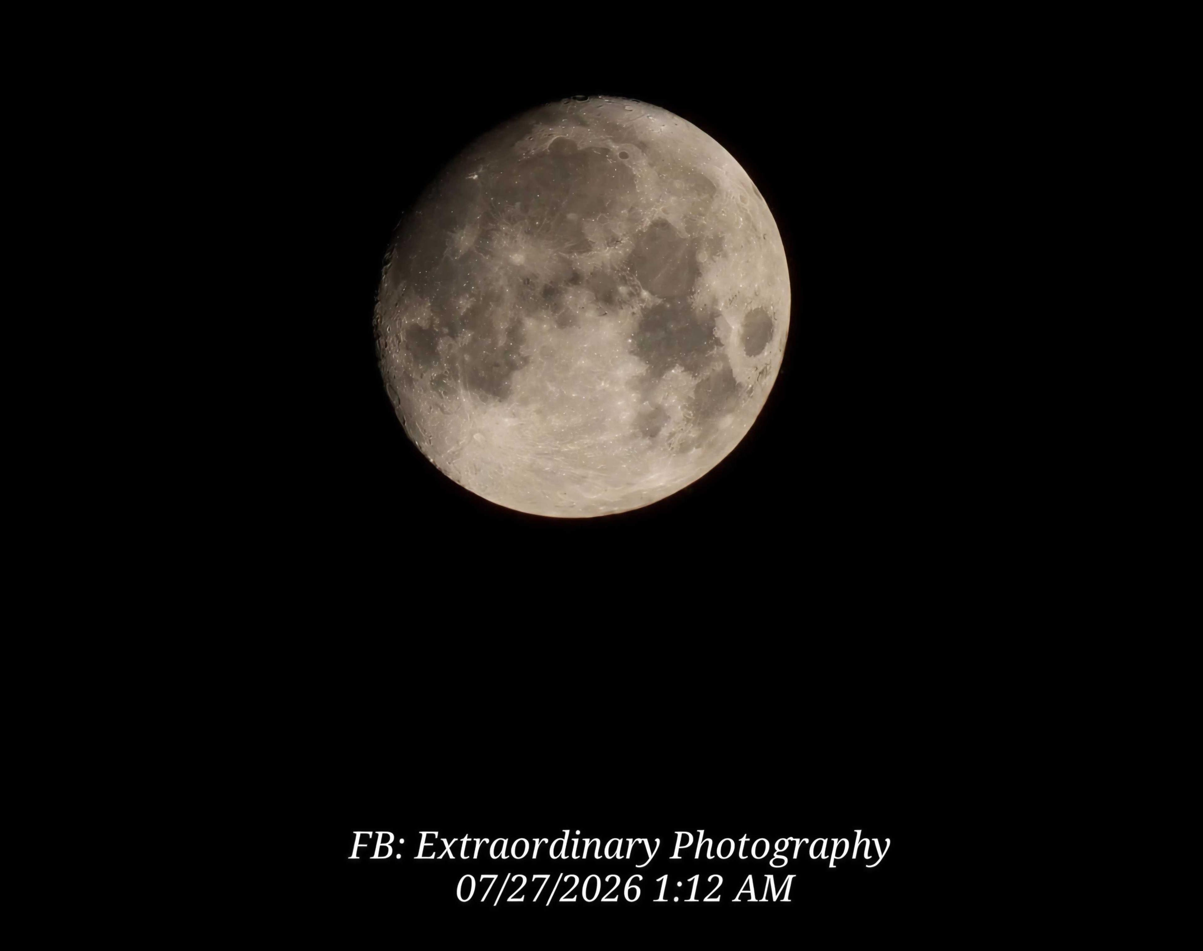 The Moon over Montello, United States — waxing gibbous, Lunar Day 14