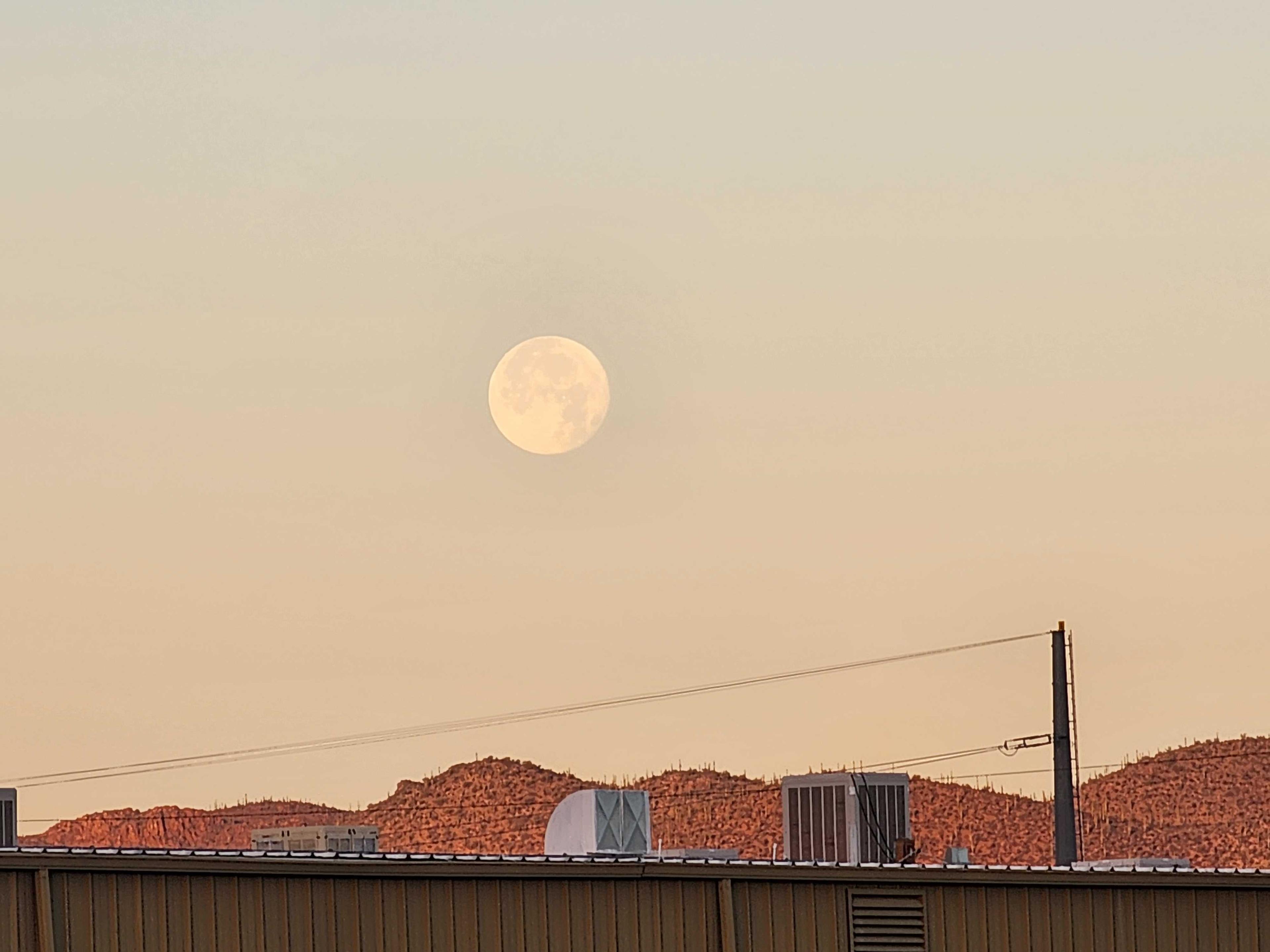 The Moon over Tucson, United States — full moon, Lunar Day 16