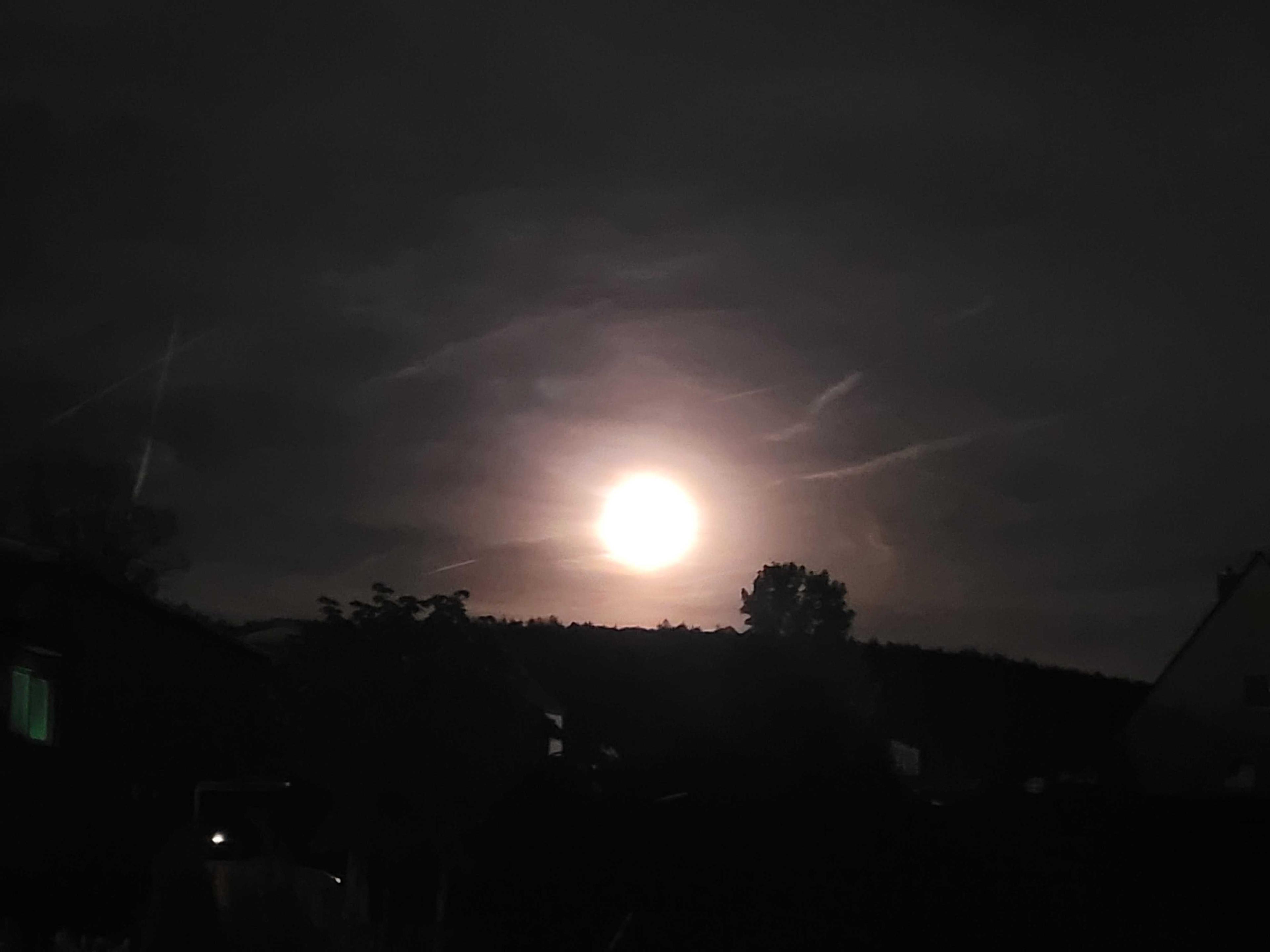 The Moon over Ebern, Deutschland — full moon, Lunar Day 16
