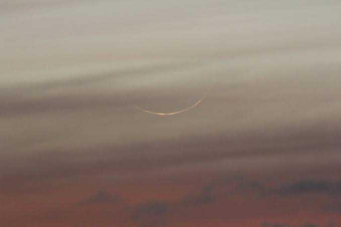 The Moon over Tidore, Indonesia — new moon, Lunar Day 2