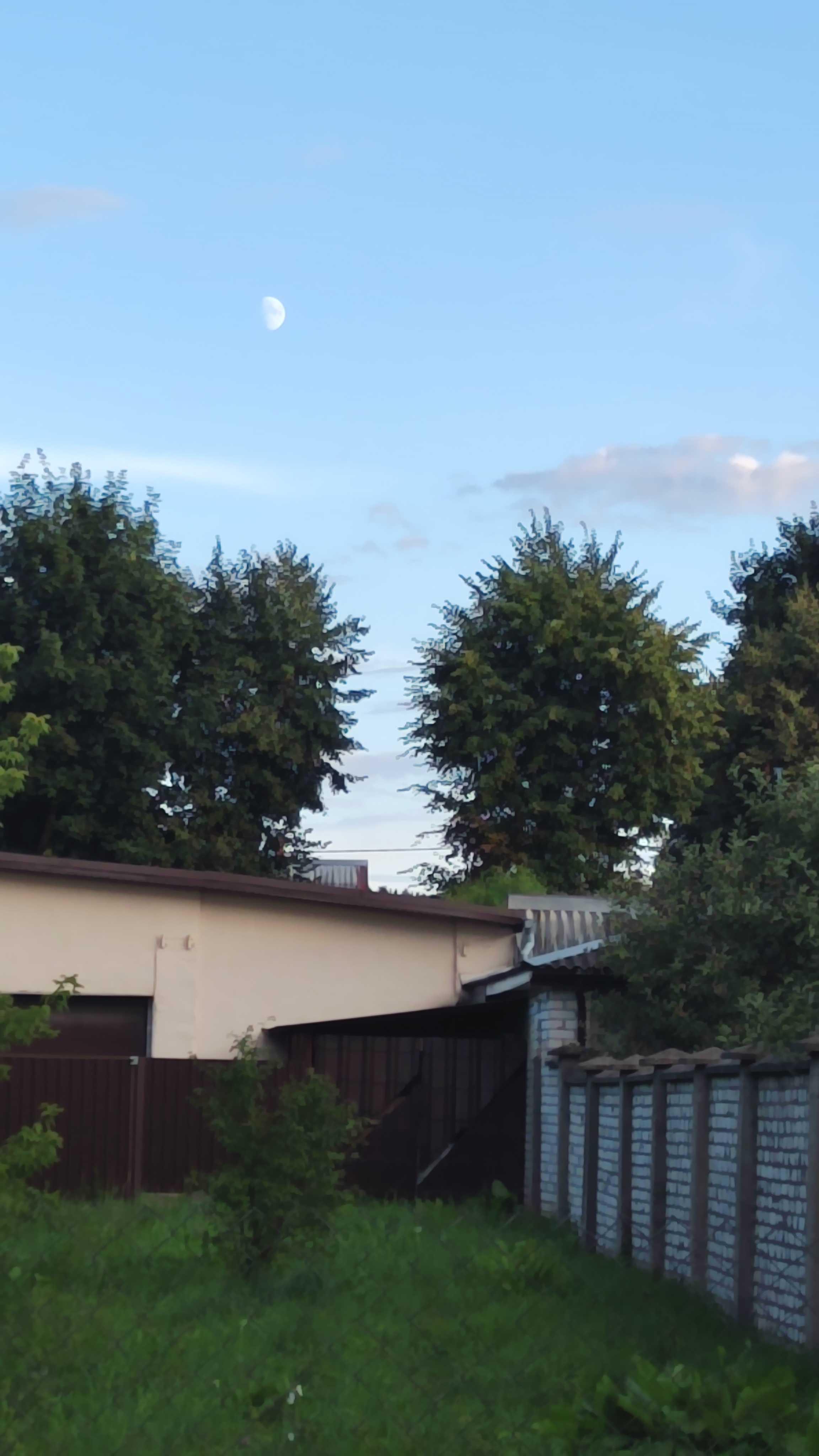 The Moon over Волковыск, Беларусь — waxing gibbous, Lunar Day 10