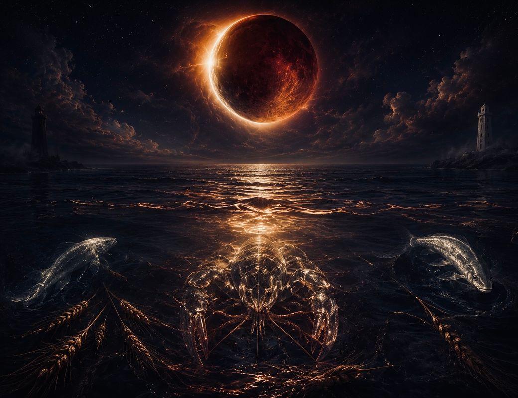 Illustration for PARTIAL LUNAR ECLIPSE IN PISCES