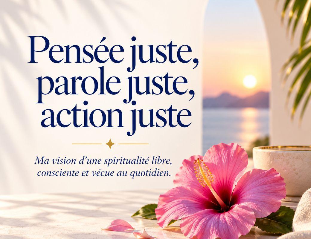Right thought, right speech, and right action.