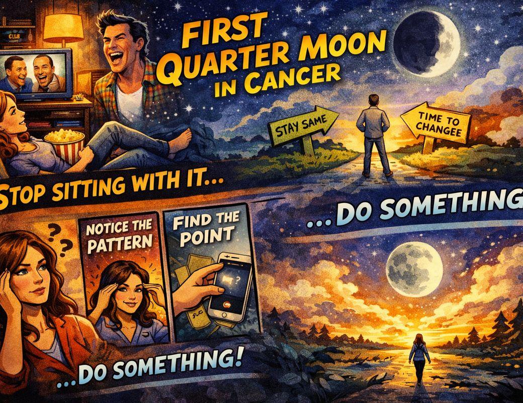 Illustration for The First Quarter Moon in Cancer, simply explained