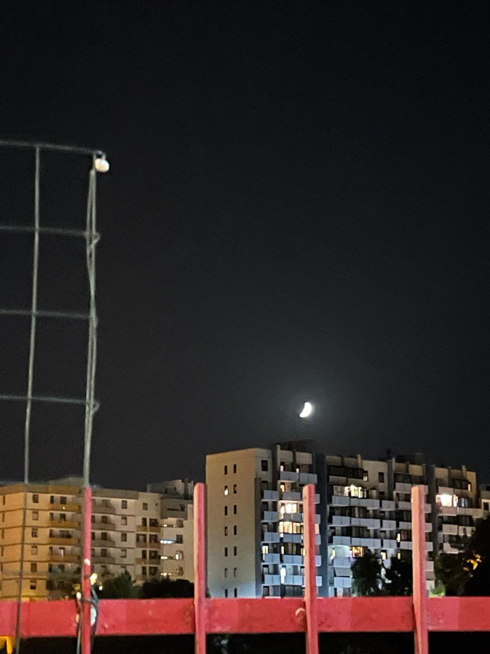 The Moon over Bari, Italy — first quarter, Lunar Day 8