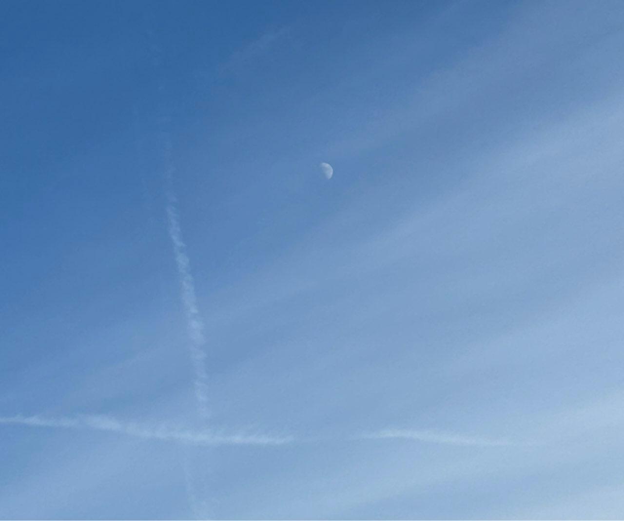 The Moon over Vulaines-sur-Seine, France — first quarter, Lunar Day 8