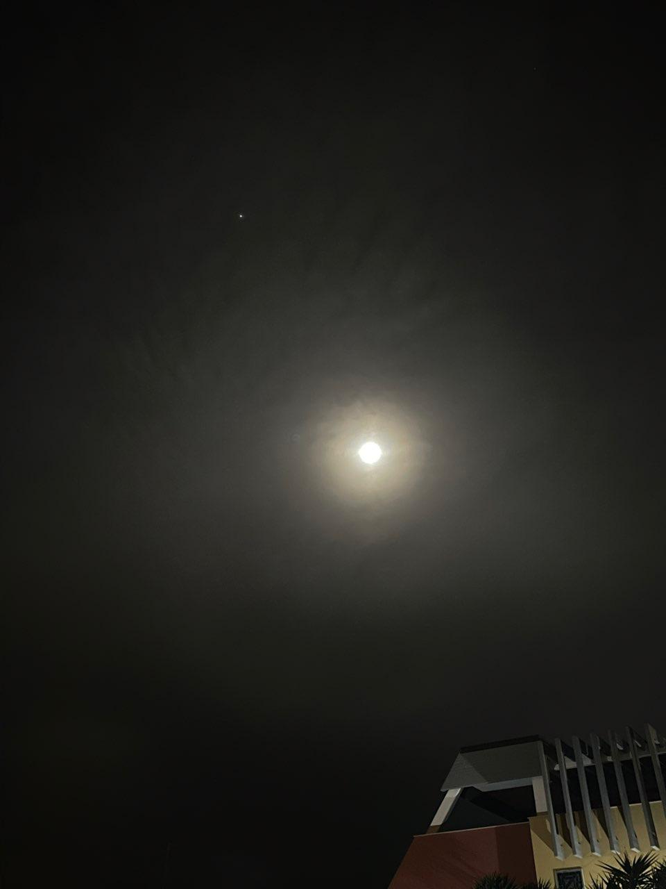 The Moon over Bari, Italy — full moon, Lunar Day 14