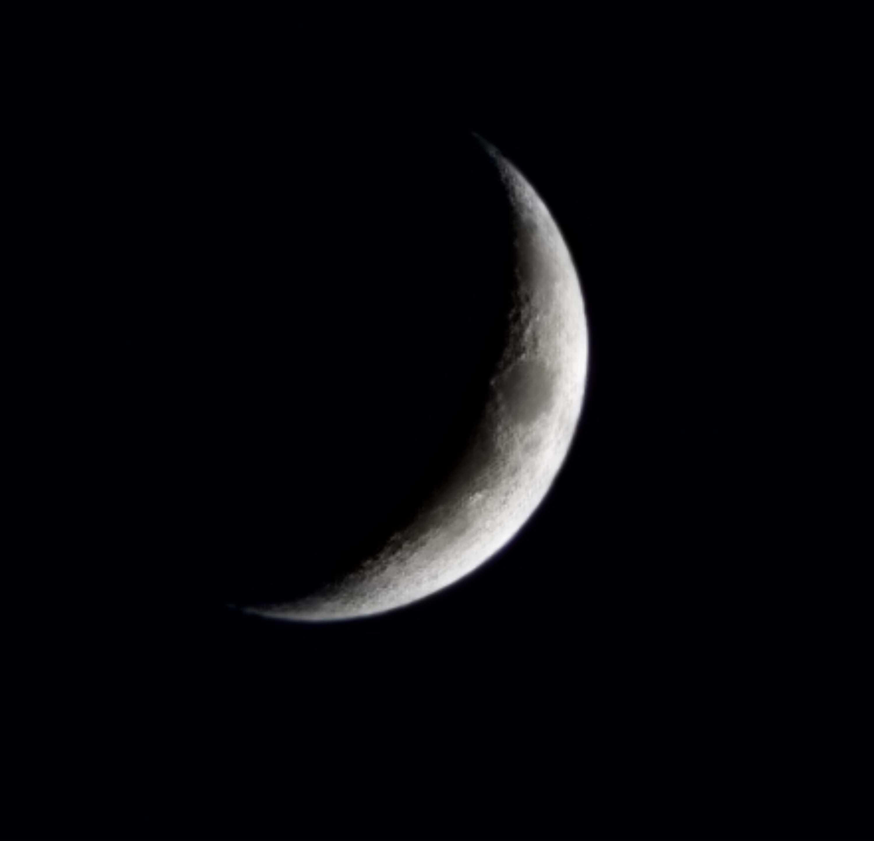 The Moon over Angels Camp, United States — waxing crescent, Lunar Day 6