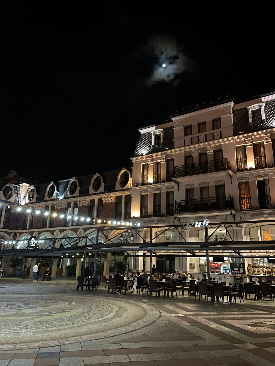 The Moon over Batumi, Georgia — full moon, Lunar Day 14