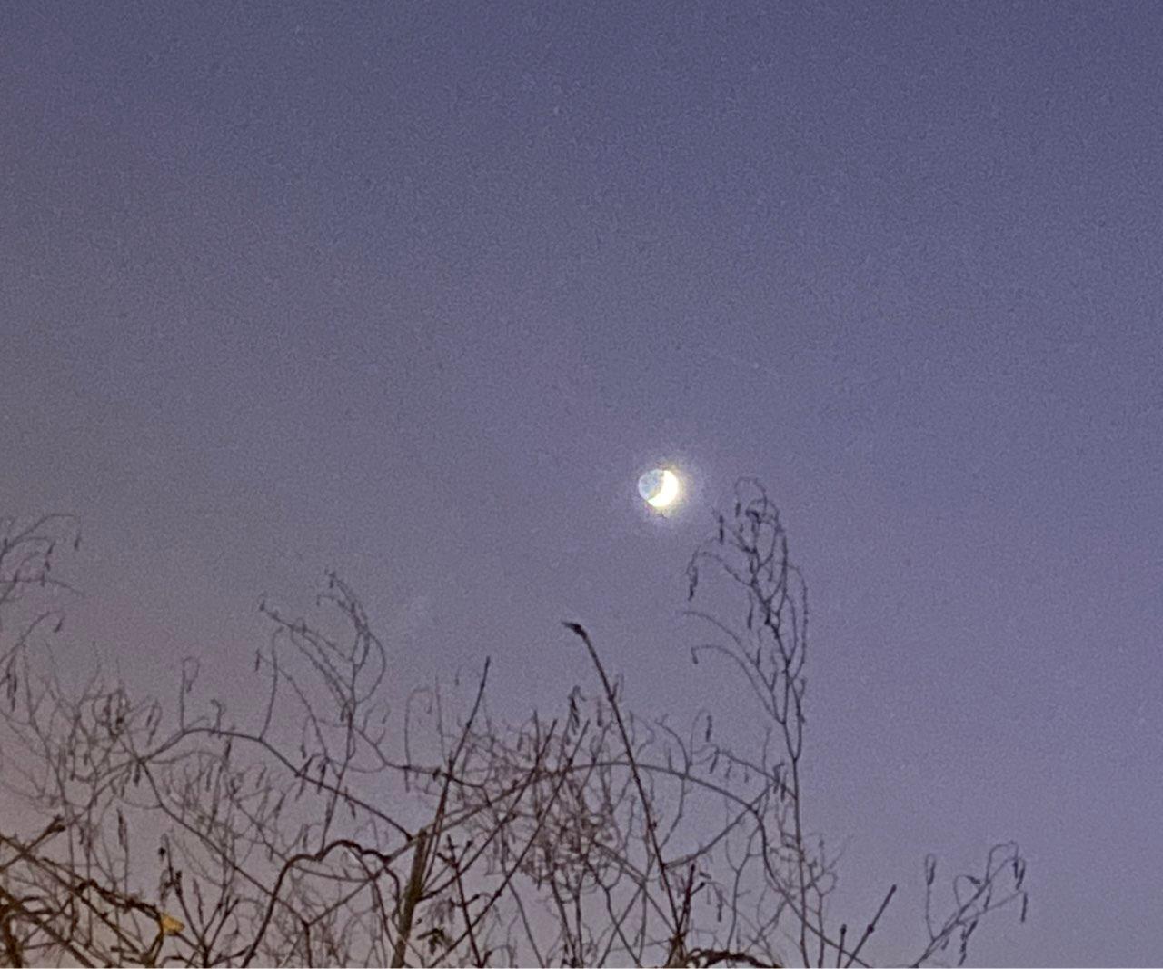 The Moon over Paris, France — waxing crescent, Lunar Day 5