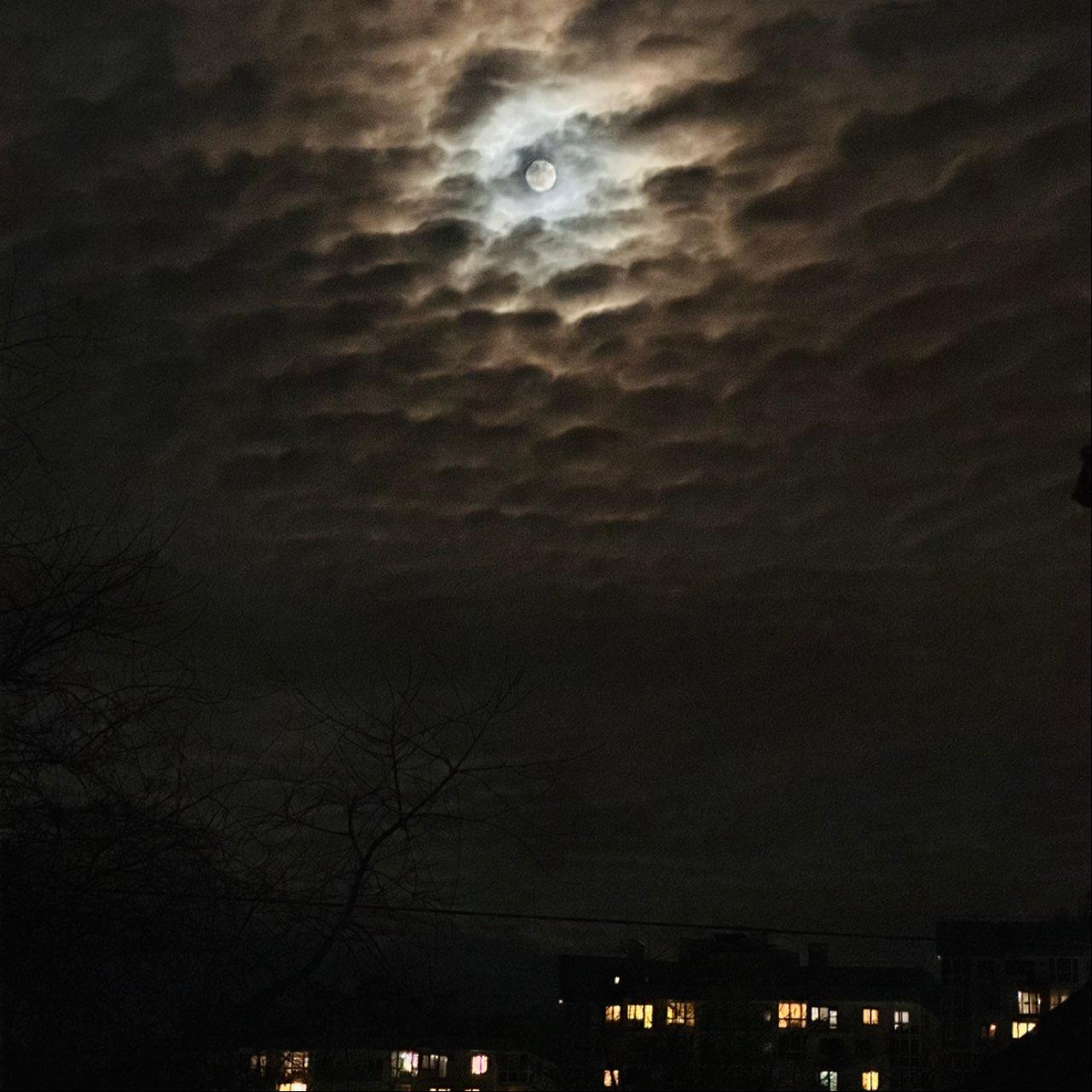 The Moon over Minsk, Belarus — full moon, Lunar Day 15