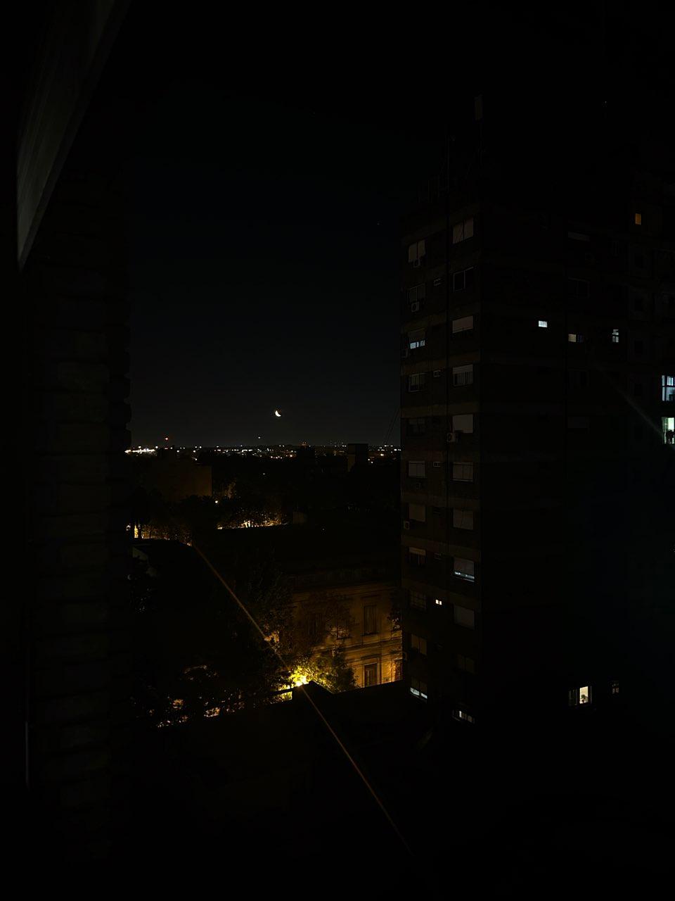 The Moon over San Fernando, Argentina — first quarter, Lunar Day 7