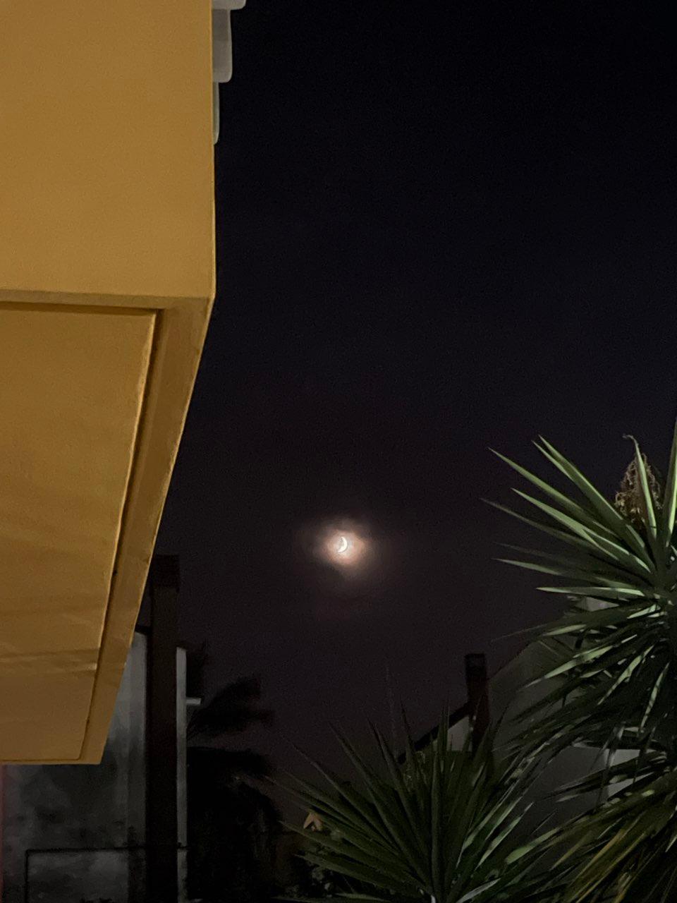 The Moon over Bari, Italy — first quarter, Lunar Day 7