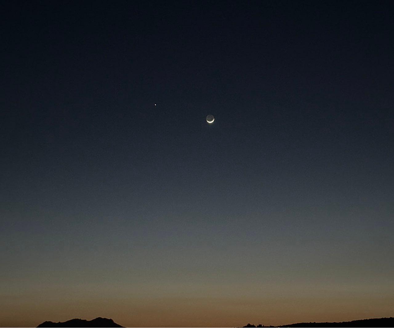 The Moon over Bodrum, Türkiye — waxing crescent, Lunar Day 4