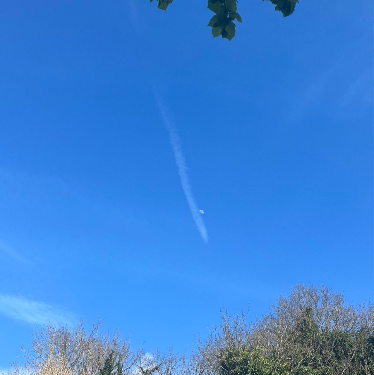 The Moon over Guildford, United Kingdom — first quarter, Lunar Day 9