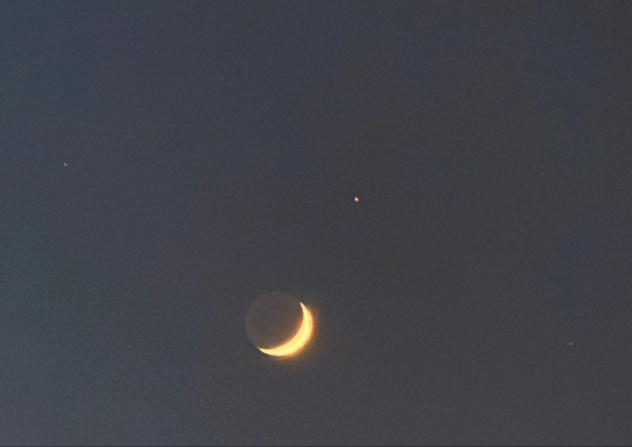 The Moon over Saltillo, México — waxing crescent, Lunar Day 5