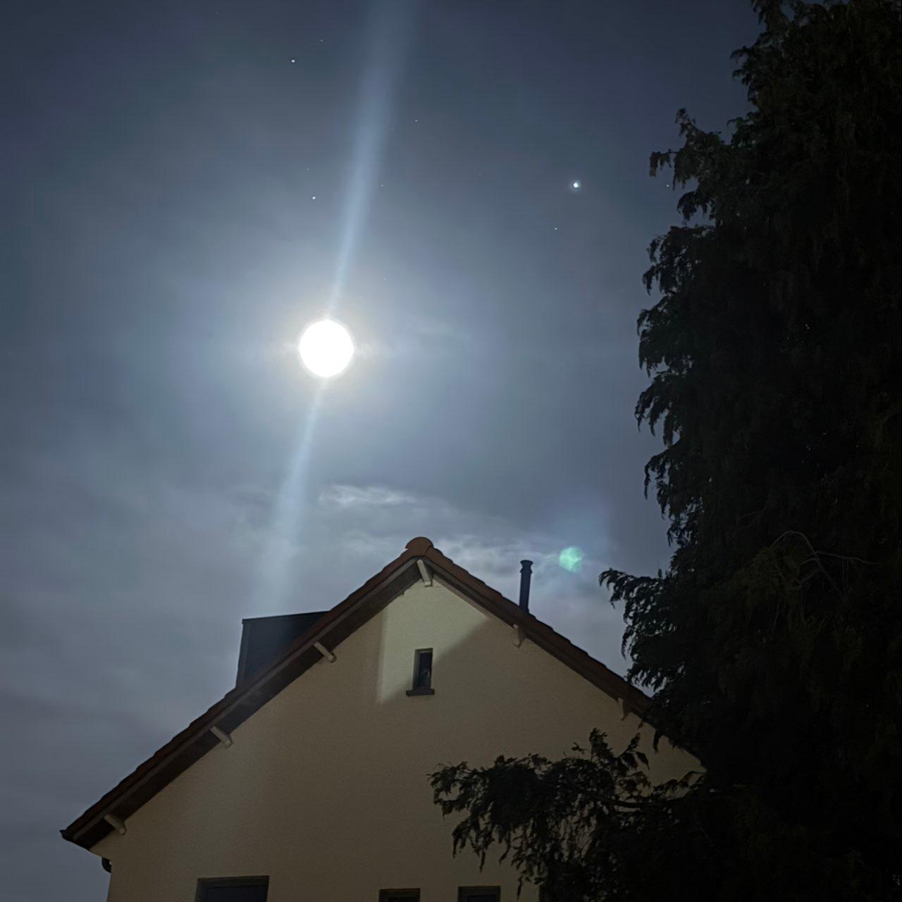 The Moon over Kraainem, Belgium — full moon, Lunar Day 14