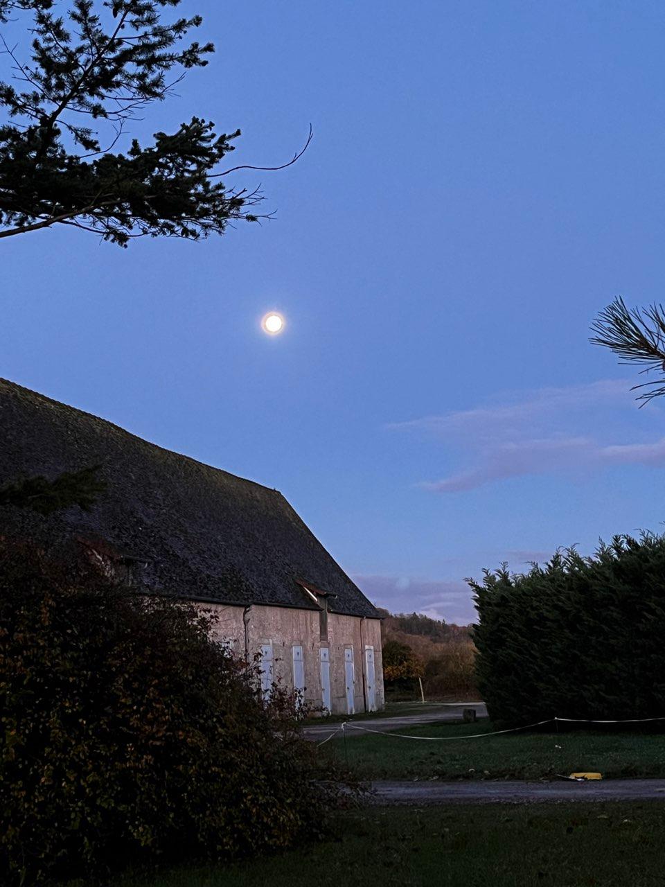 The Moon over Le Val d'Hazey, France — full moon, Lunar Day 15