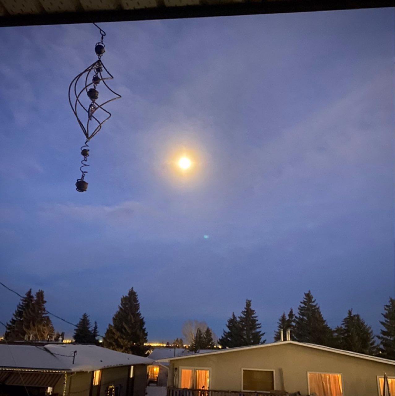 The Moon over Calgary, Canada — full moon, Lunar Day 14