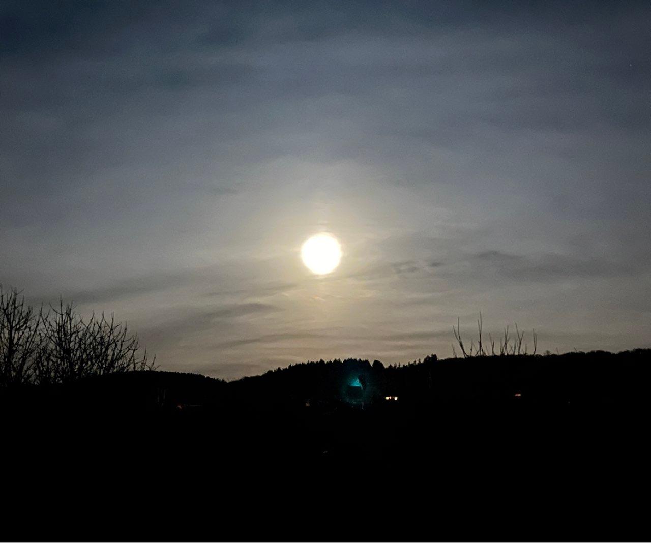 The Moon over Montluçon, France — full moon, Lunar Day 16