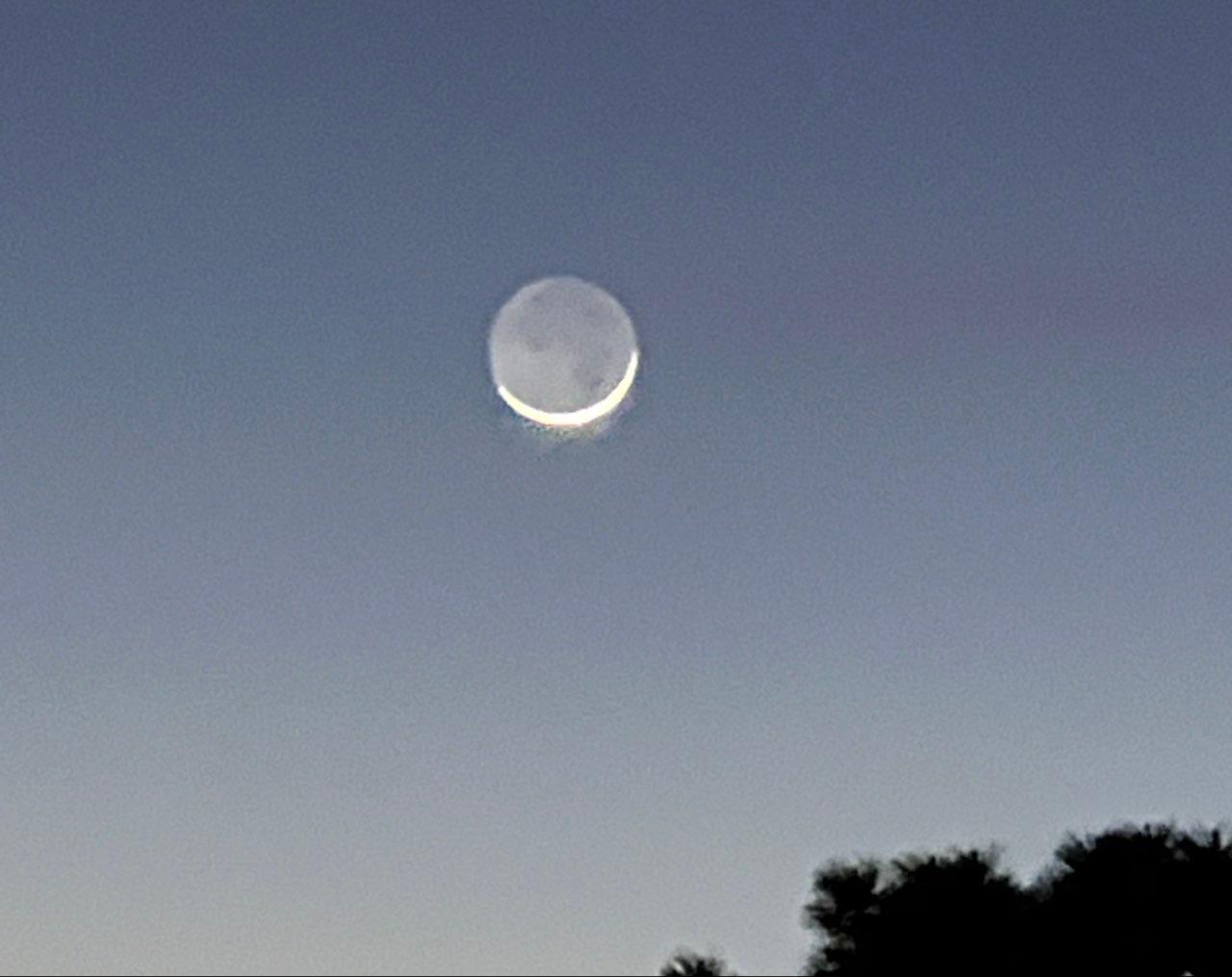 The Moon over Prato, Italia — new moon, Lunar Day 2