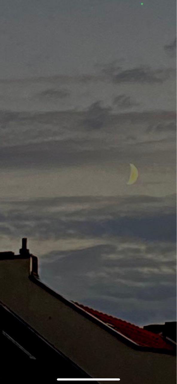 The Moon over Wuppertal, Germany — first quarter, Lunar Day 8