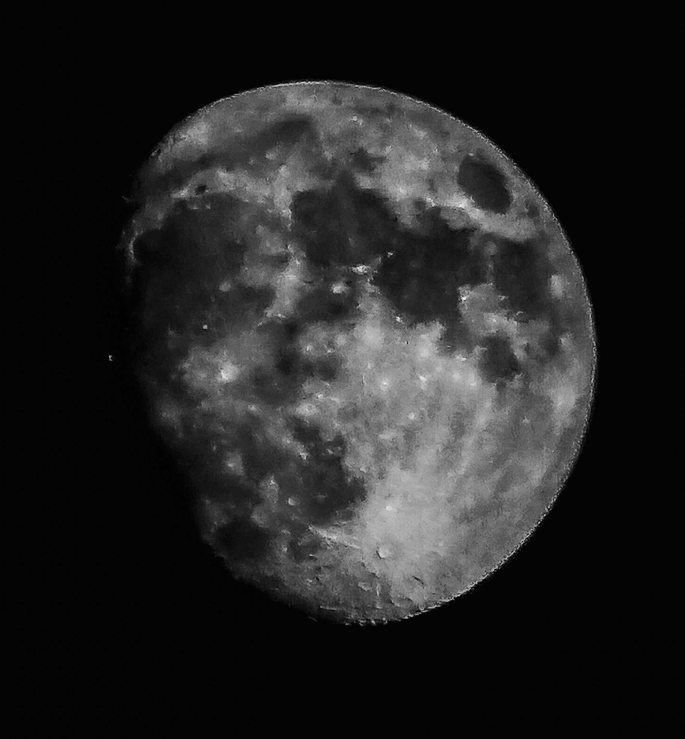 The Moon over Suchitoto, El Salvador — waxing gibbous, Lunar Day 14