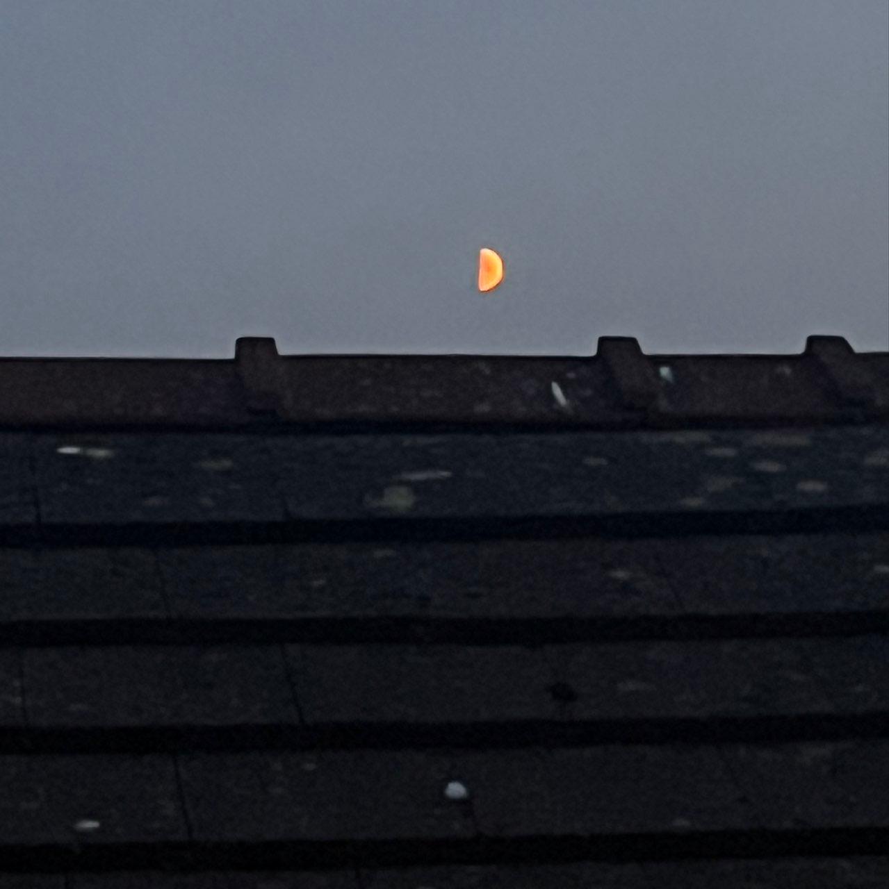 The Moon over Newport, United Kingdom — first quarter, Lunar Day 8