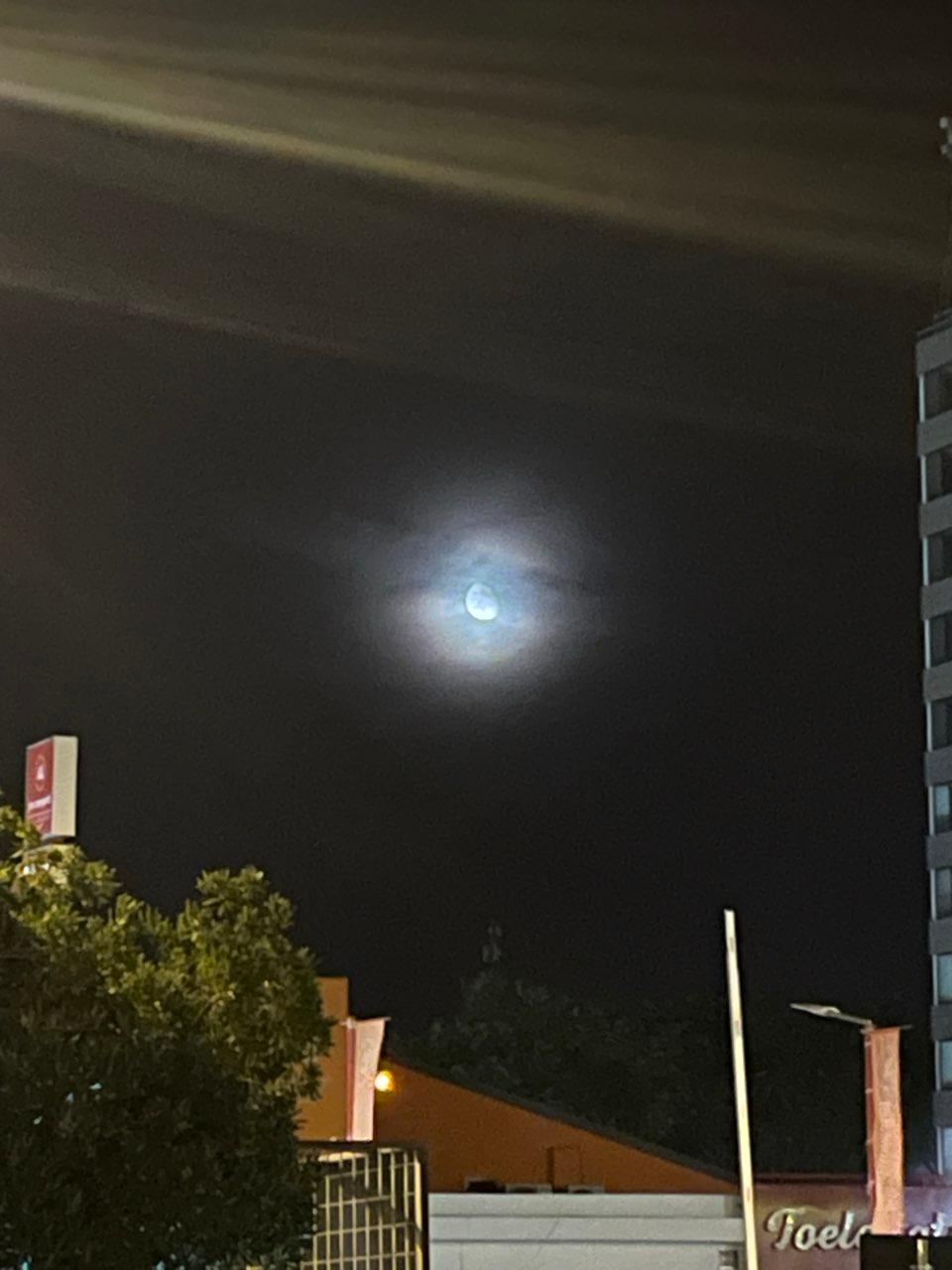 The Moon over Bari, Italy — waning gibbous, Lunar Day 19