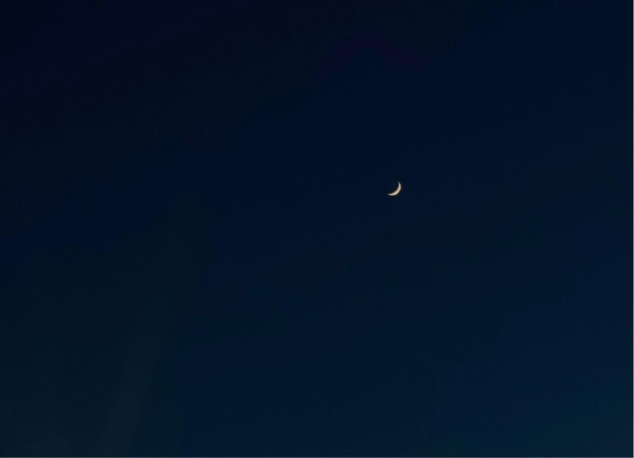The Moon over Einbeck, Germany — waxing crescent, Lunar Day 5