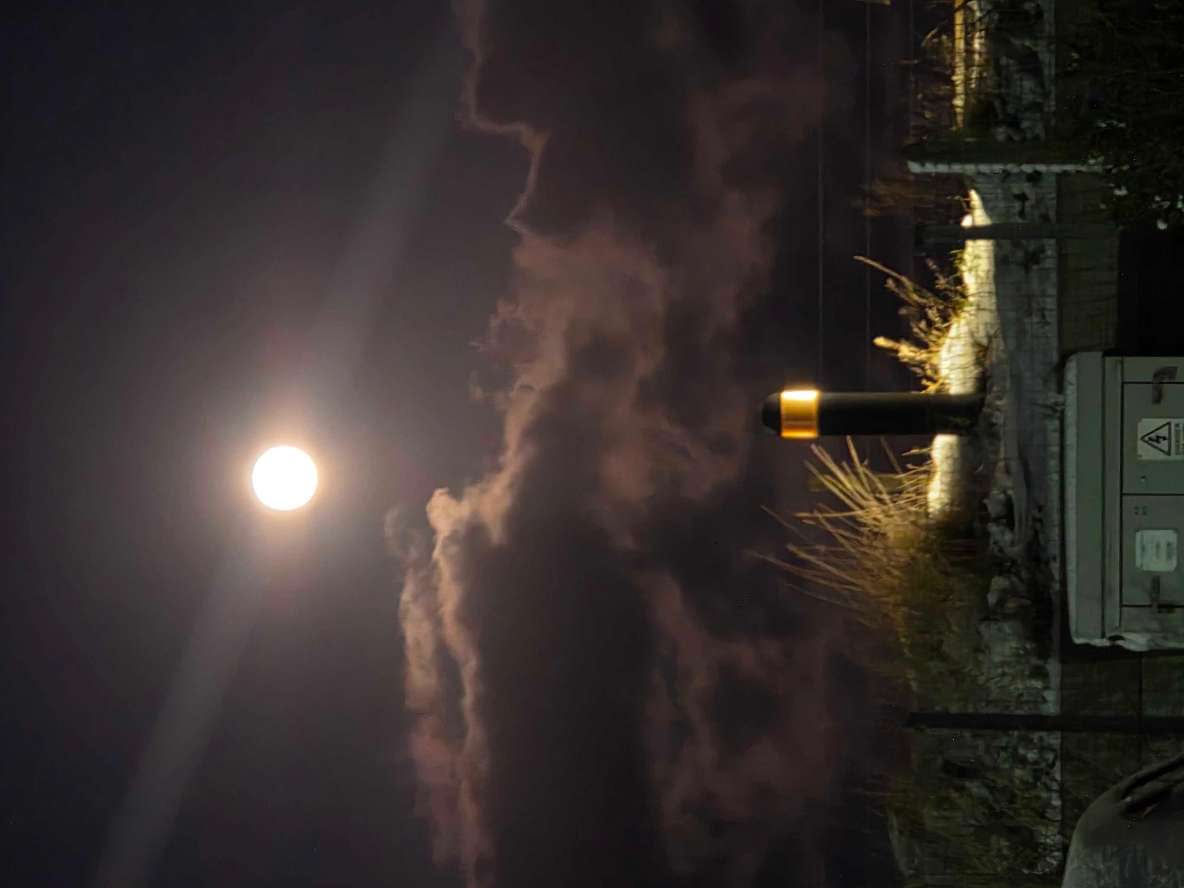 The Moon over Cambois, United Kingdom — full moon, Lunar Day 16