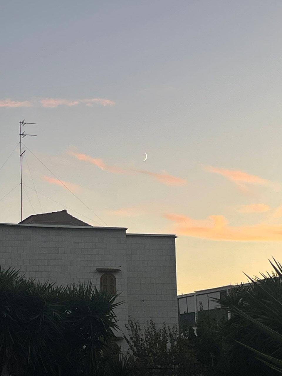 The Moon over Modugno, Italy — waxing crescent, Lunar Day 4