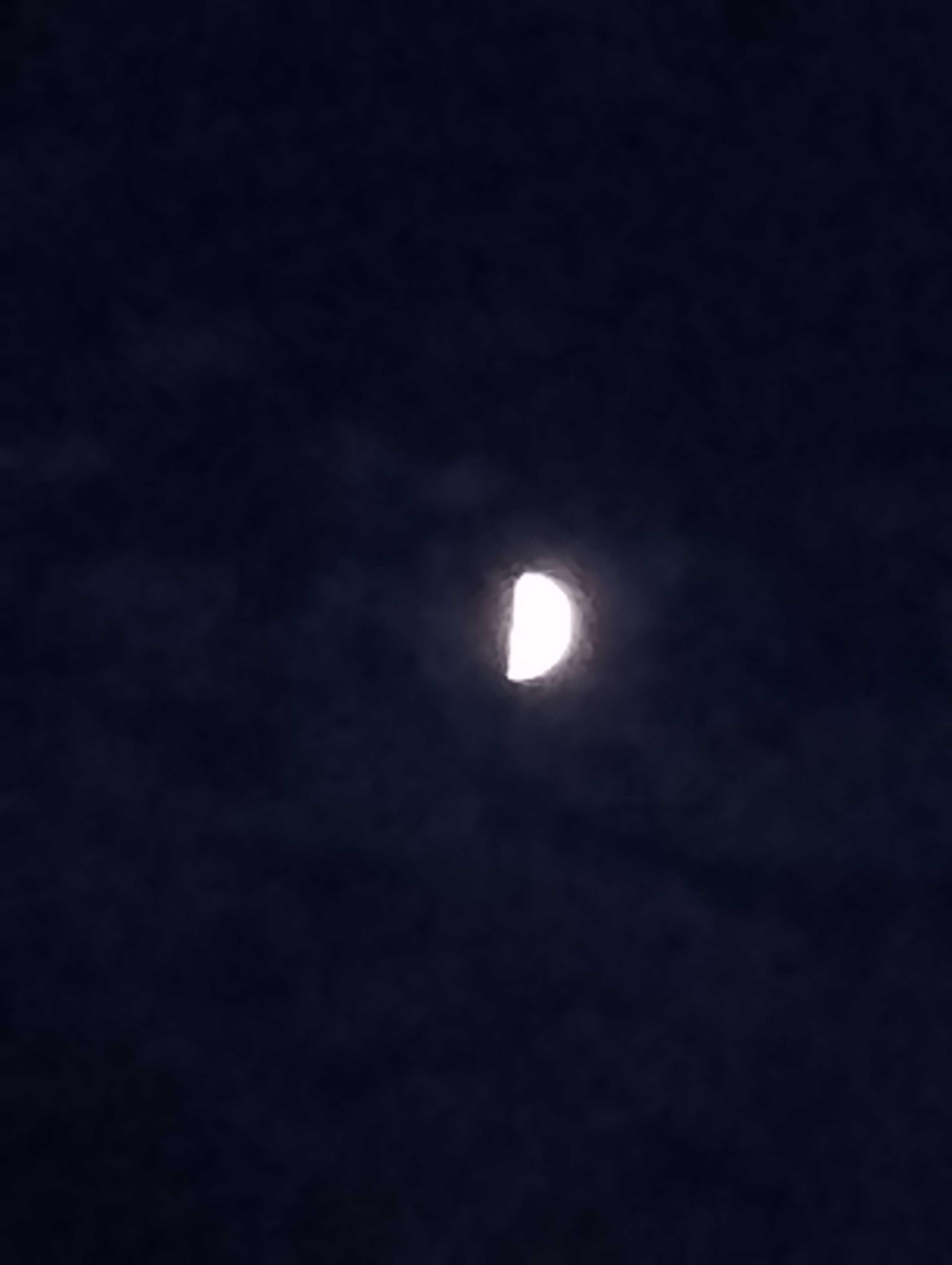 The Moon over Freneuse, France — first quarter, Lunar Day 8