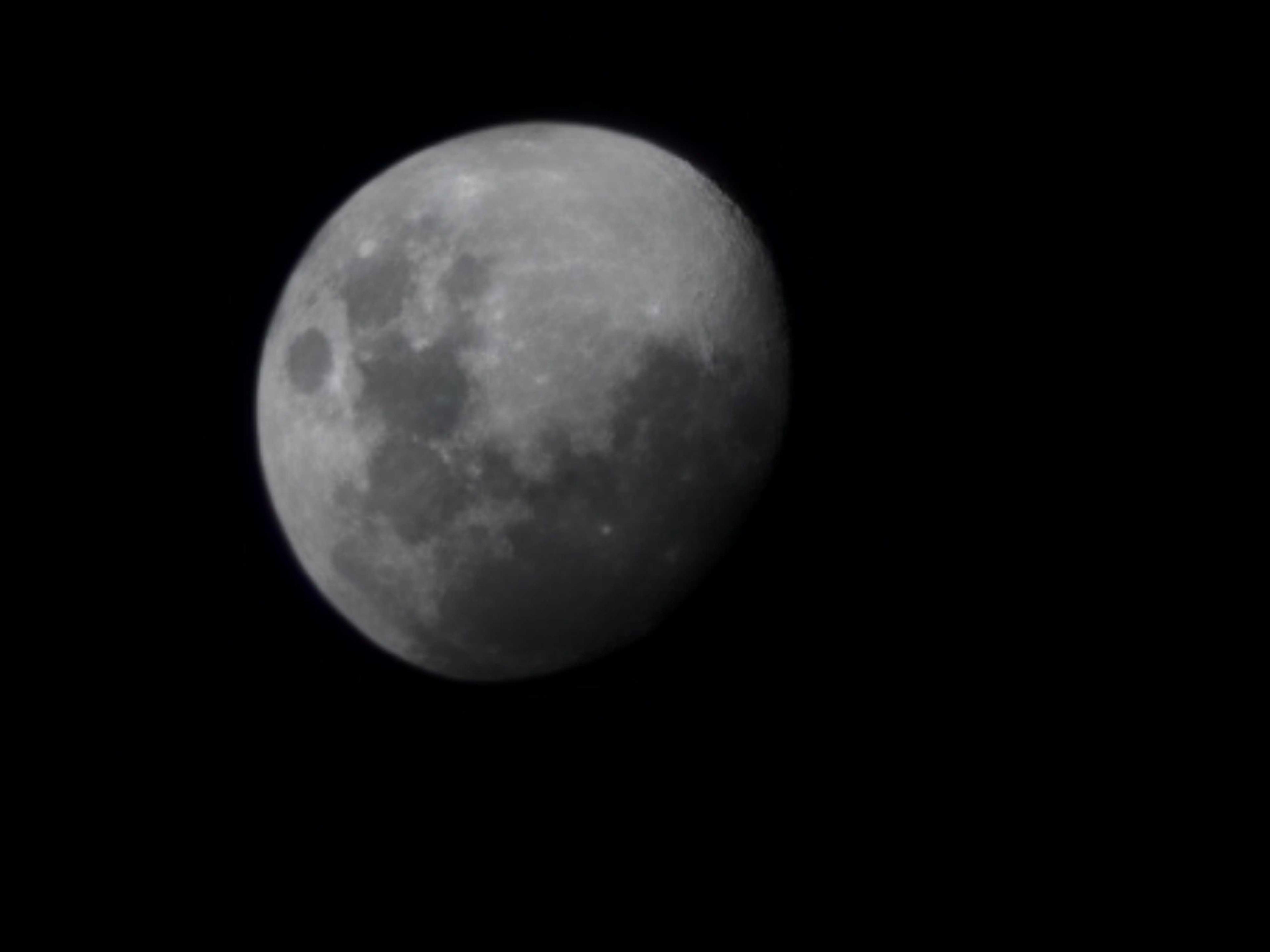 The Moon over Cambois, United Kingdom — waxing gibbous, Lunar Day 12