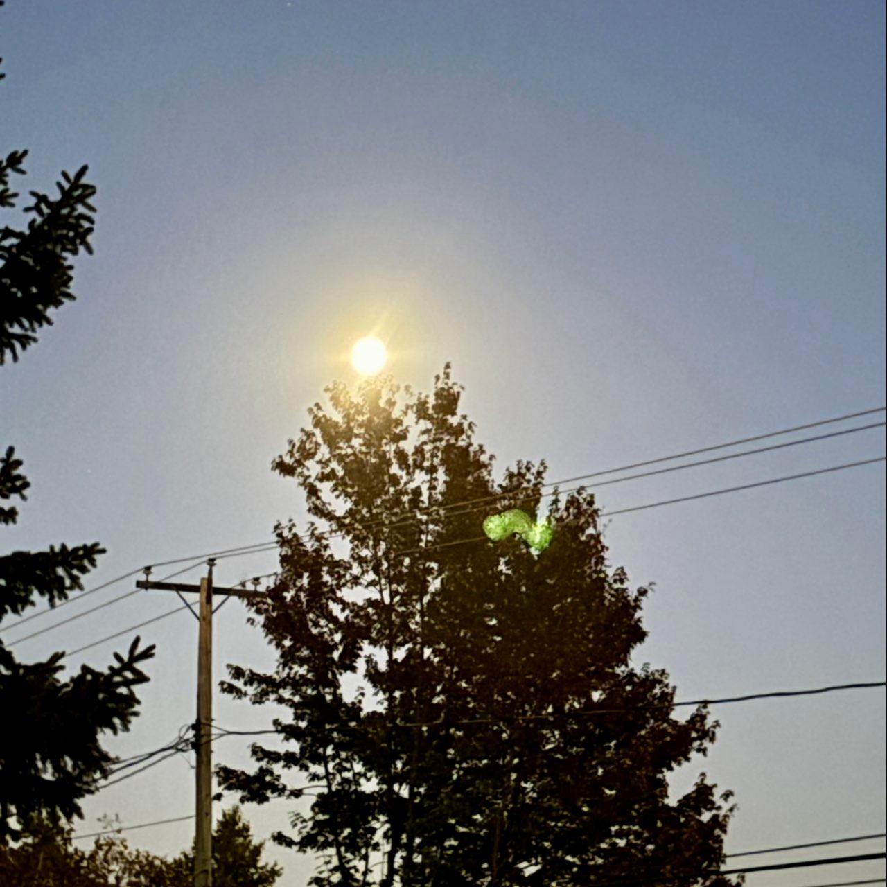 The Moon over Edmundston, Canada — full moon, Lunar Day 15