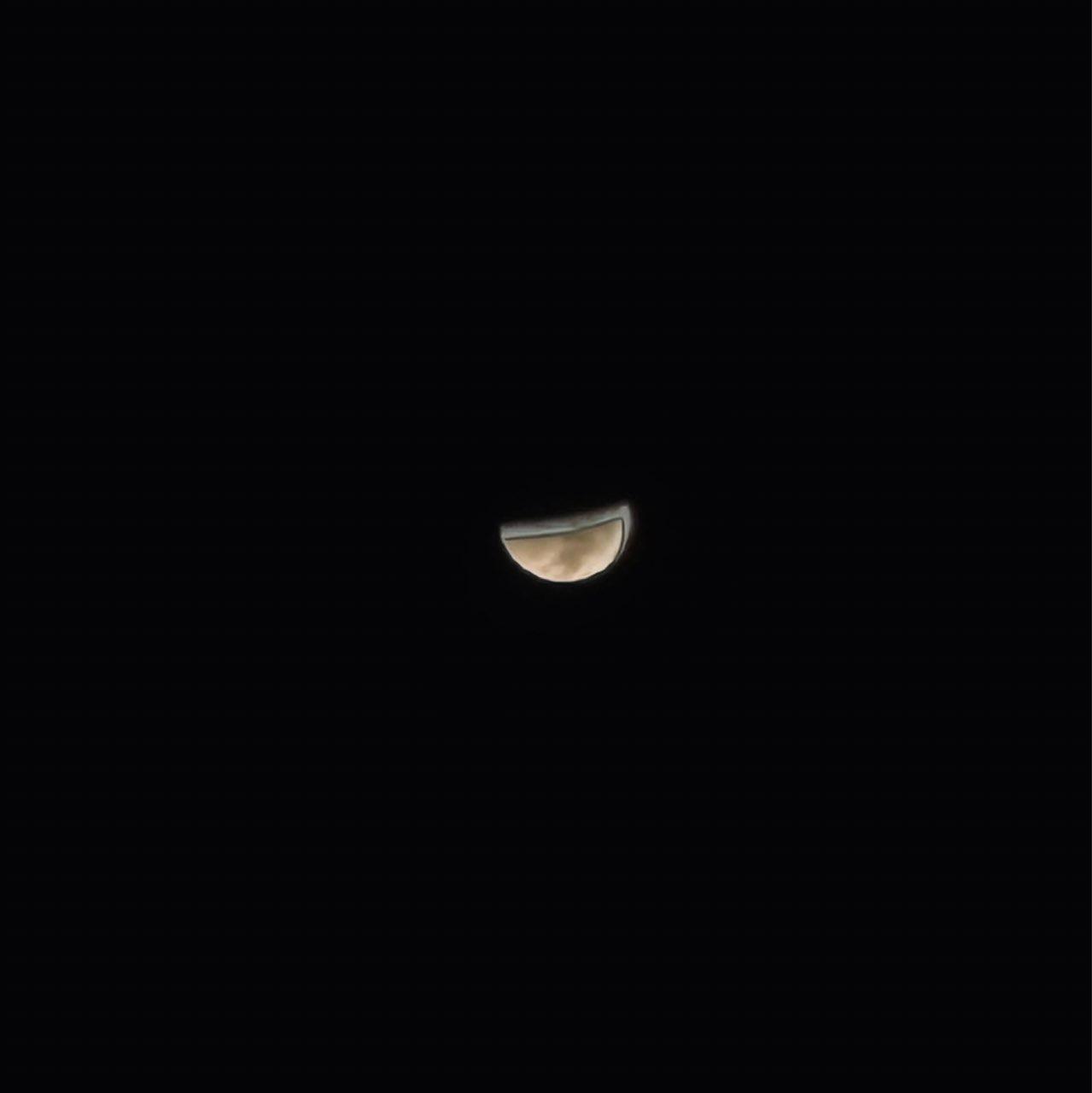 The Moon over Puebla de Zaragoza, México — first quarter, Lunar Day 8