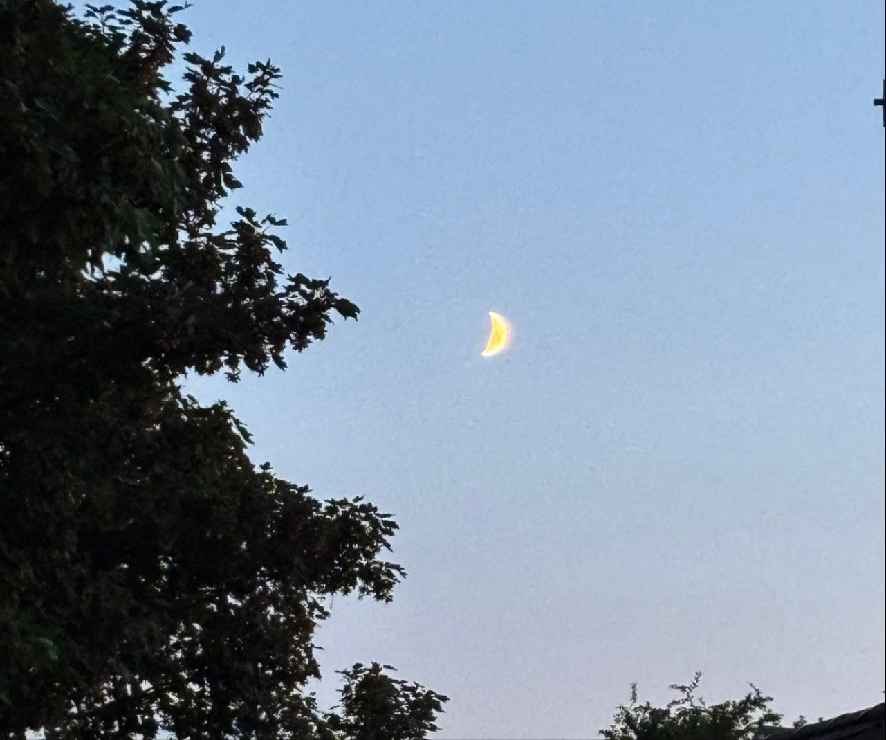 The Moon over Weymouth, United Kingdom — first quarter, Lunar Day 7