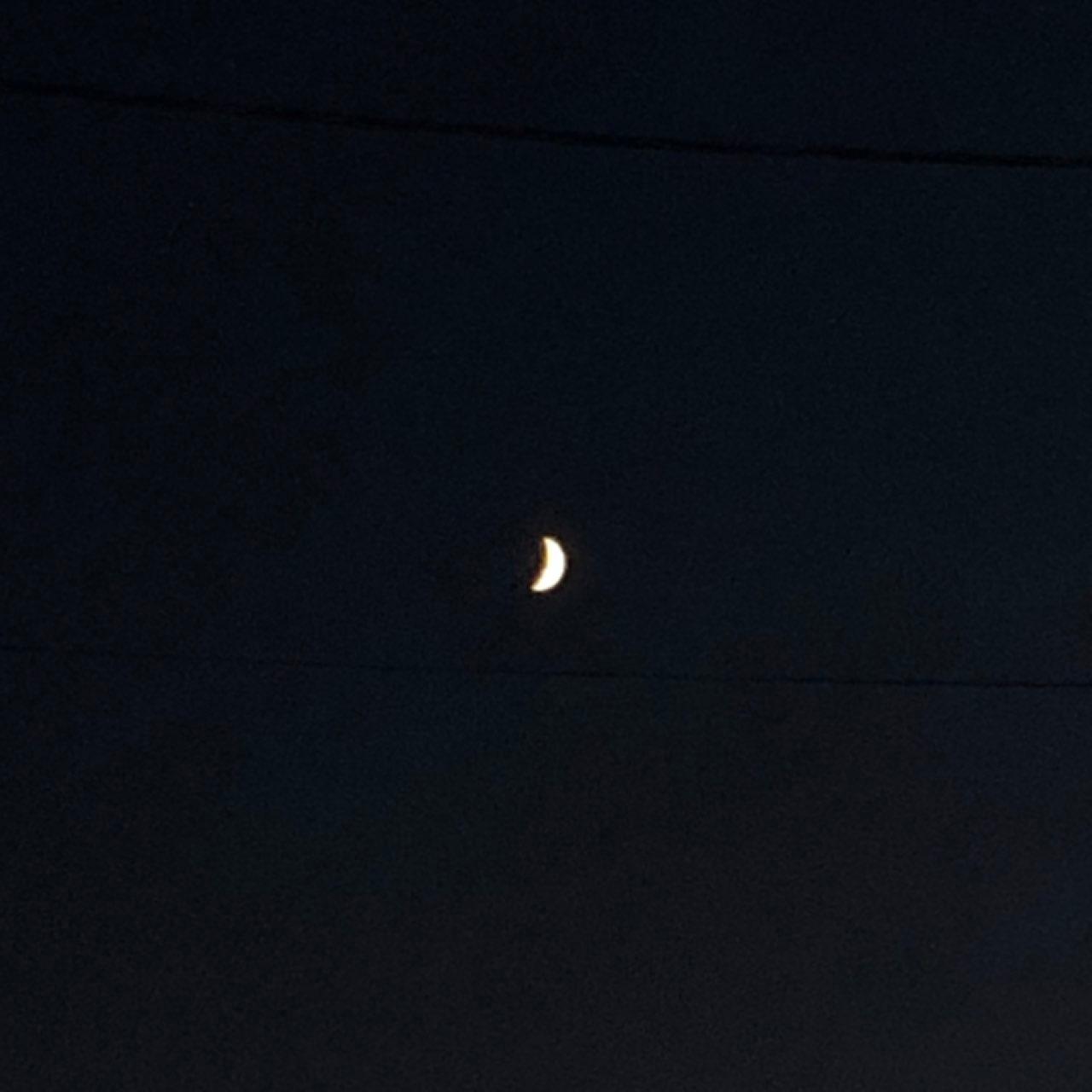 The Moon over Maracineni, România — first quarter, Lunar Day 7