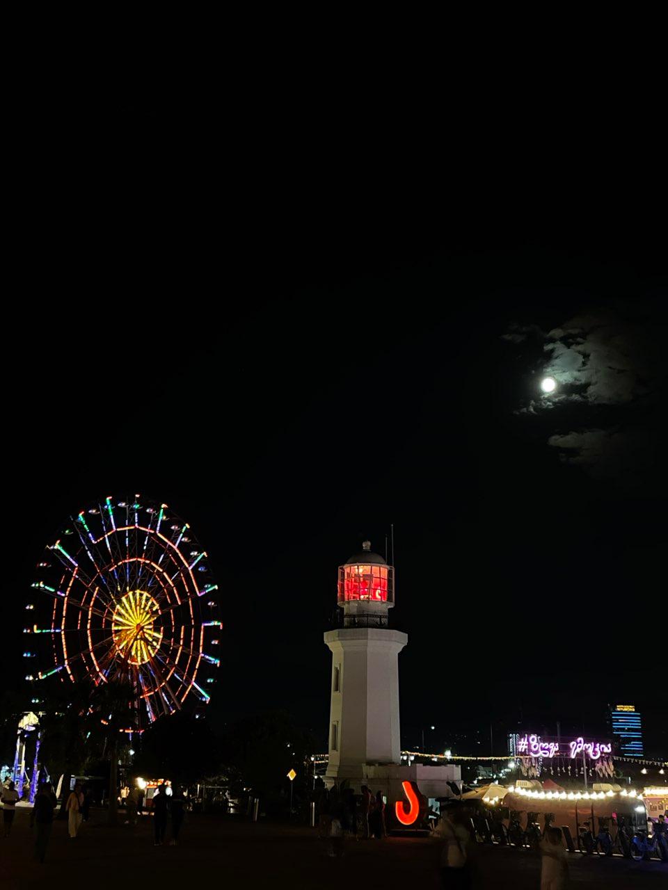 The Moon over Batumi, Georgia — full moon, Lunar Day 14